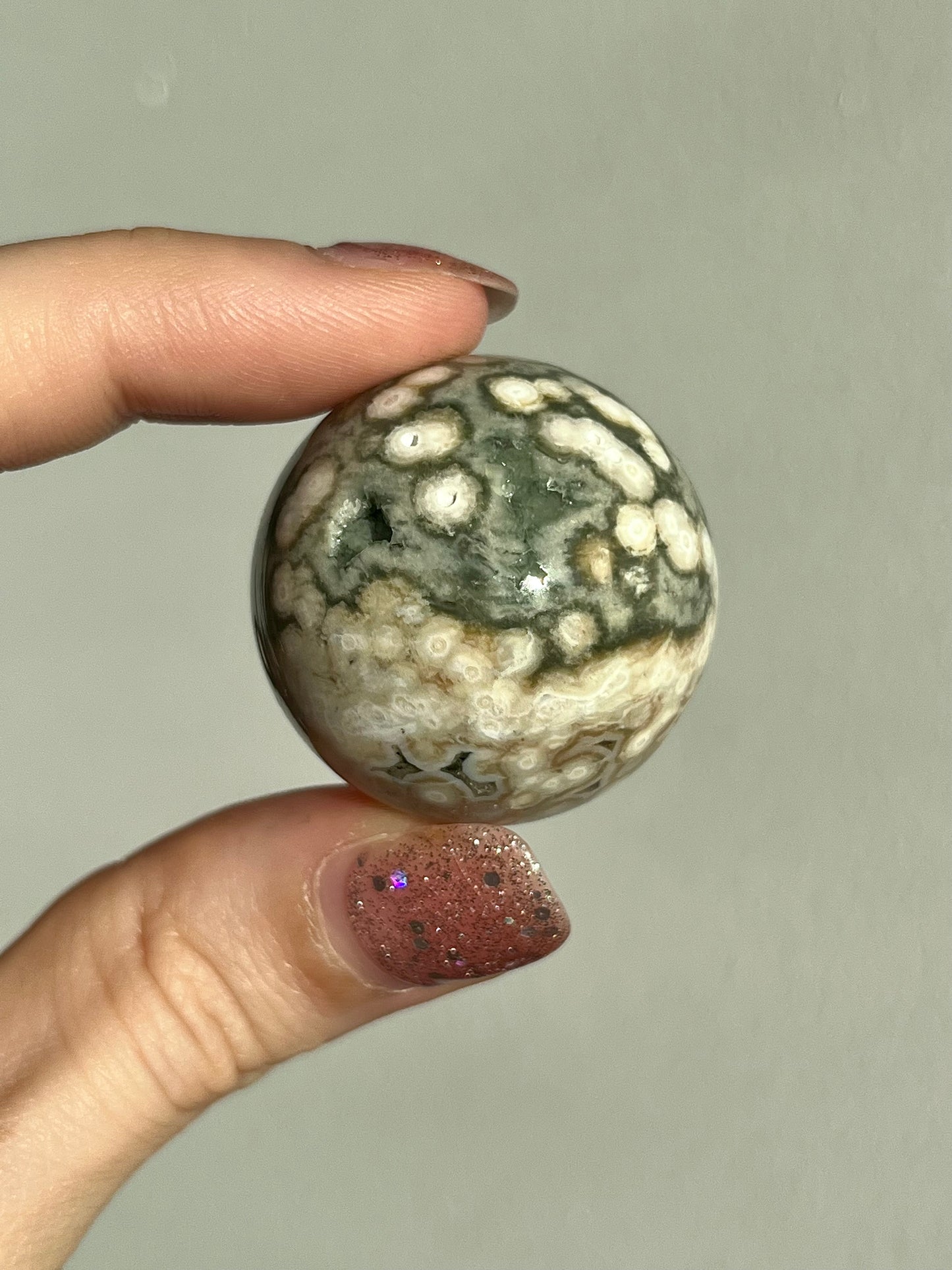 Mixed Orbicular Ocean Jasper Sphere & Stand (You Choose)