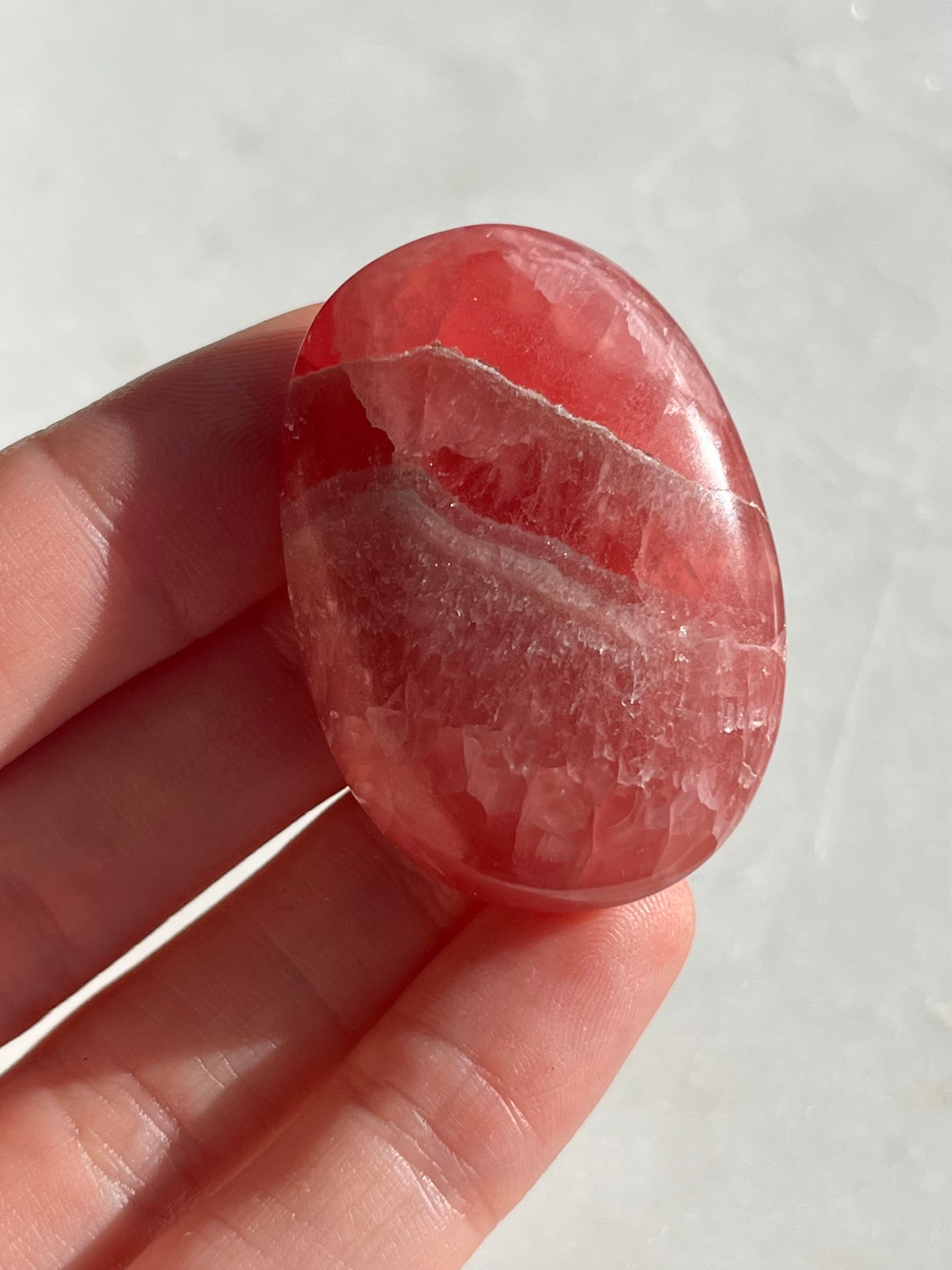 Gemmy Gel Rhodochrosite Palmstone (You Choose)
