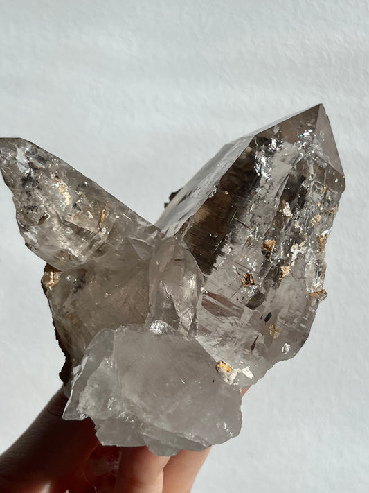 Water Clear Himalayan Smokey Quartz Cluster w/Siderite #3