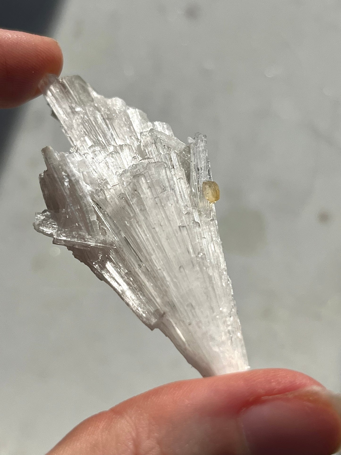 Yellow Rhombohedral Calcite on Scolecite Spray Specimen #SC14