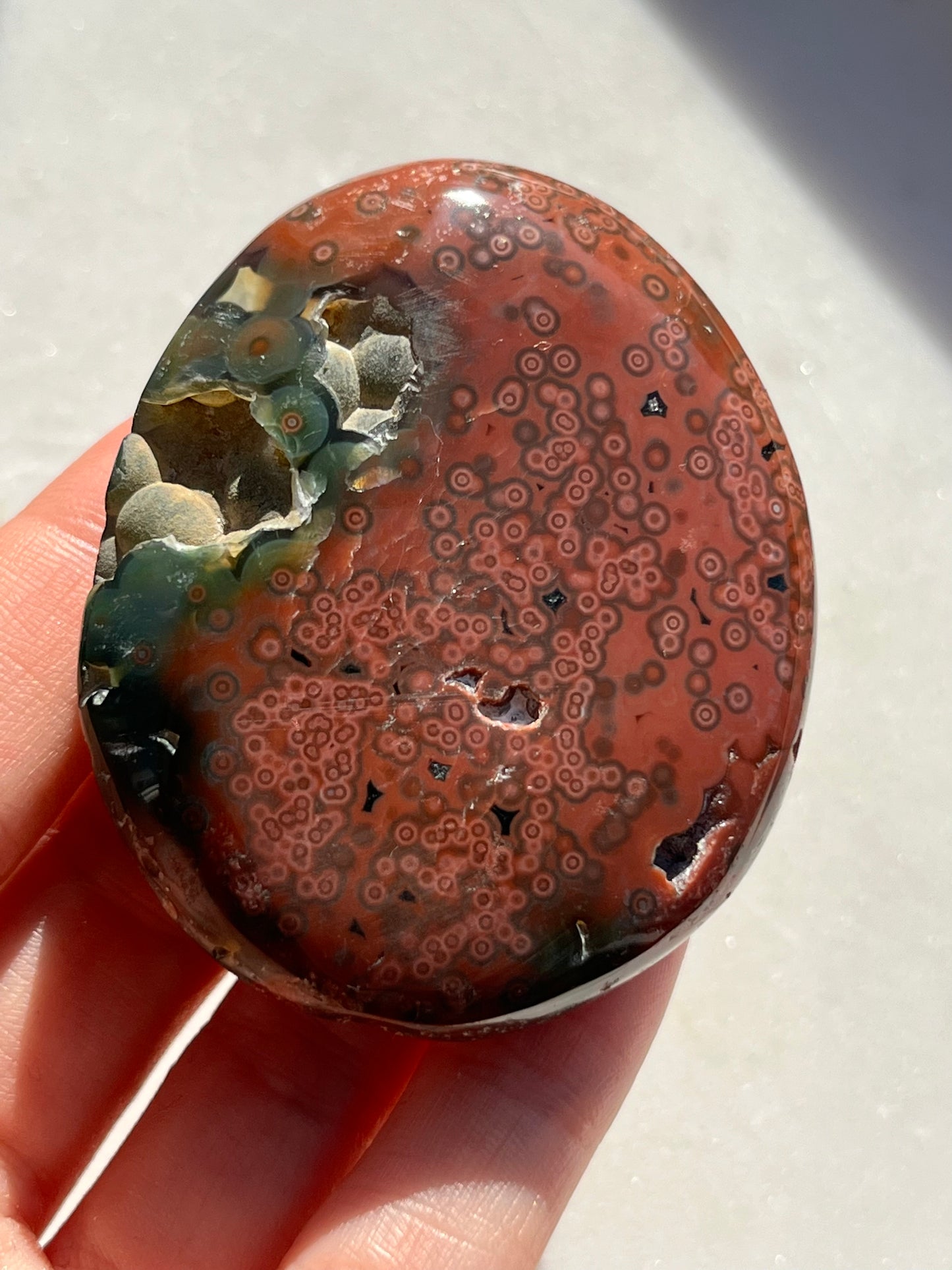 Veinless Ocean Jasper Palmstone #30