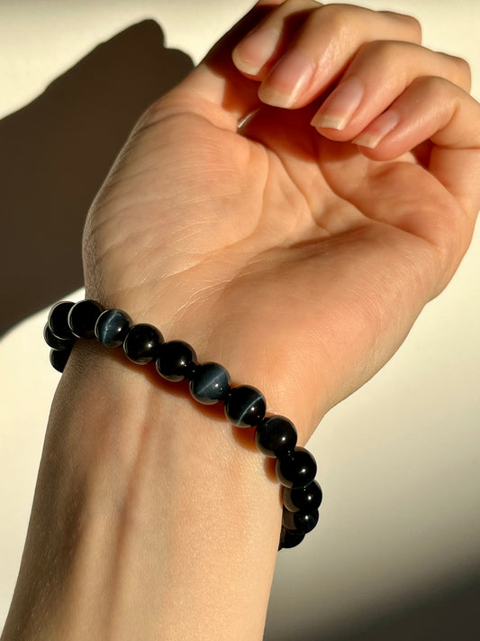 Pulsera de cuentas de 8 mm con ojo de tigre azul