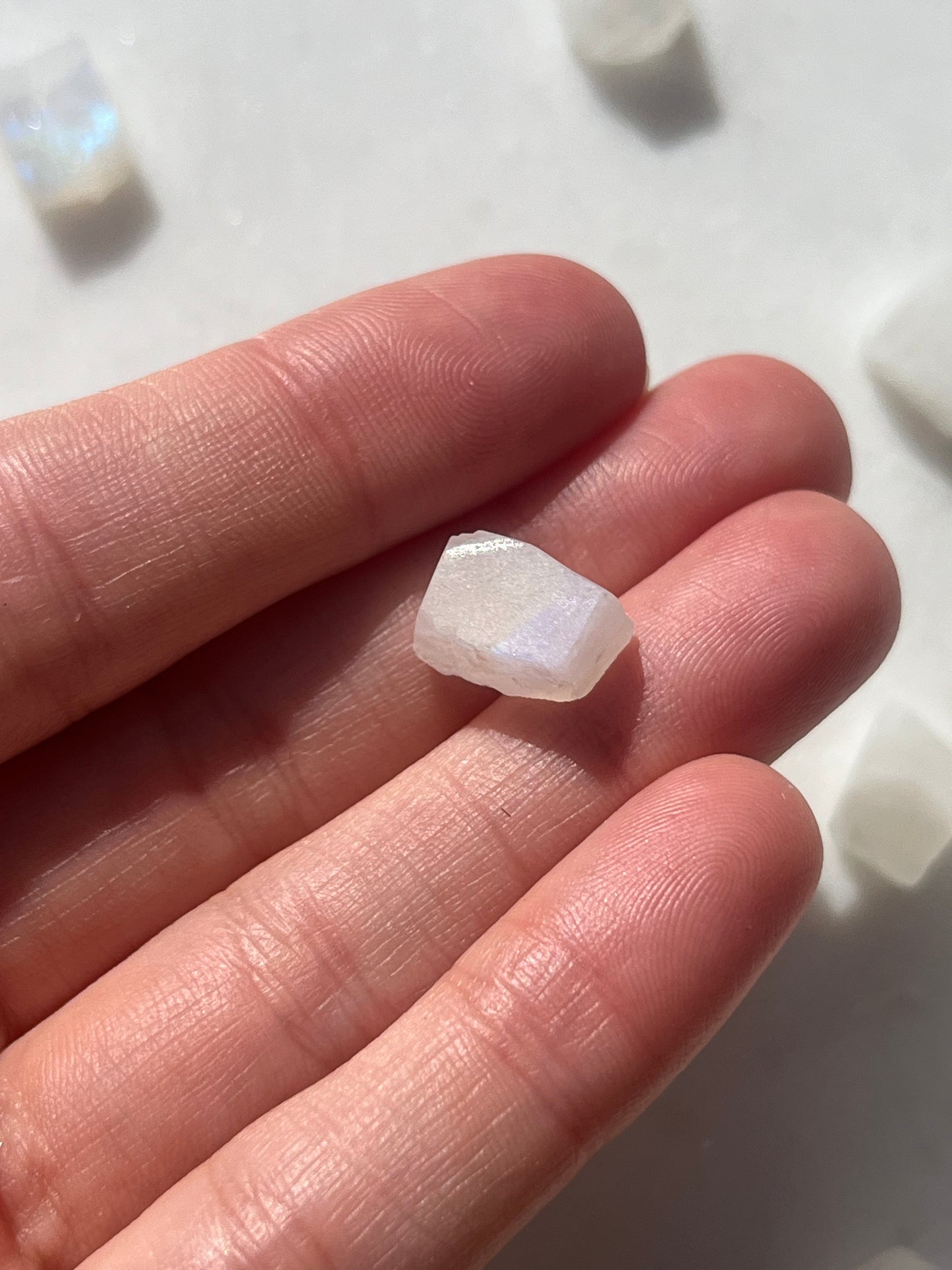 High Grade Moonstone Half Polished Raw Stone