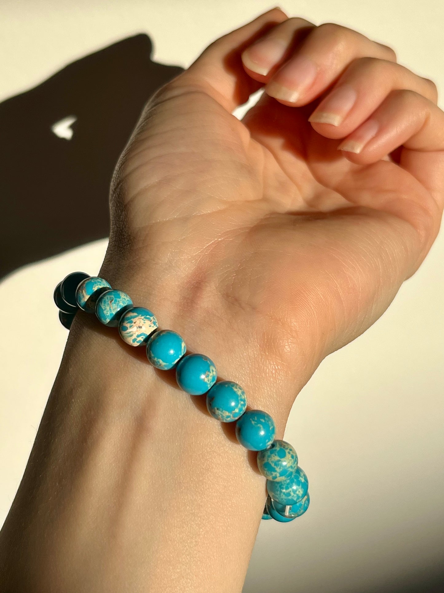 碧玉皇帝 8 毫米珠子手链(染色)