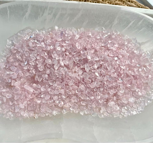 玫瑰石英水晶片 100g