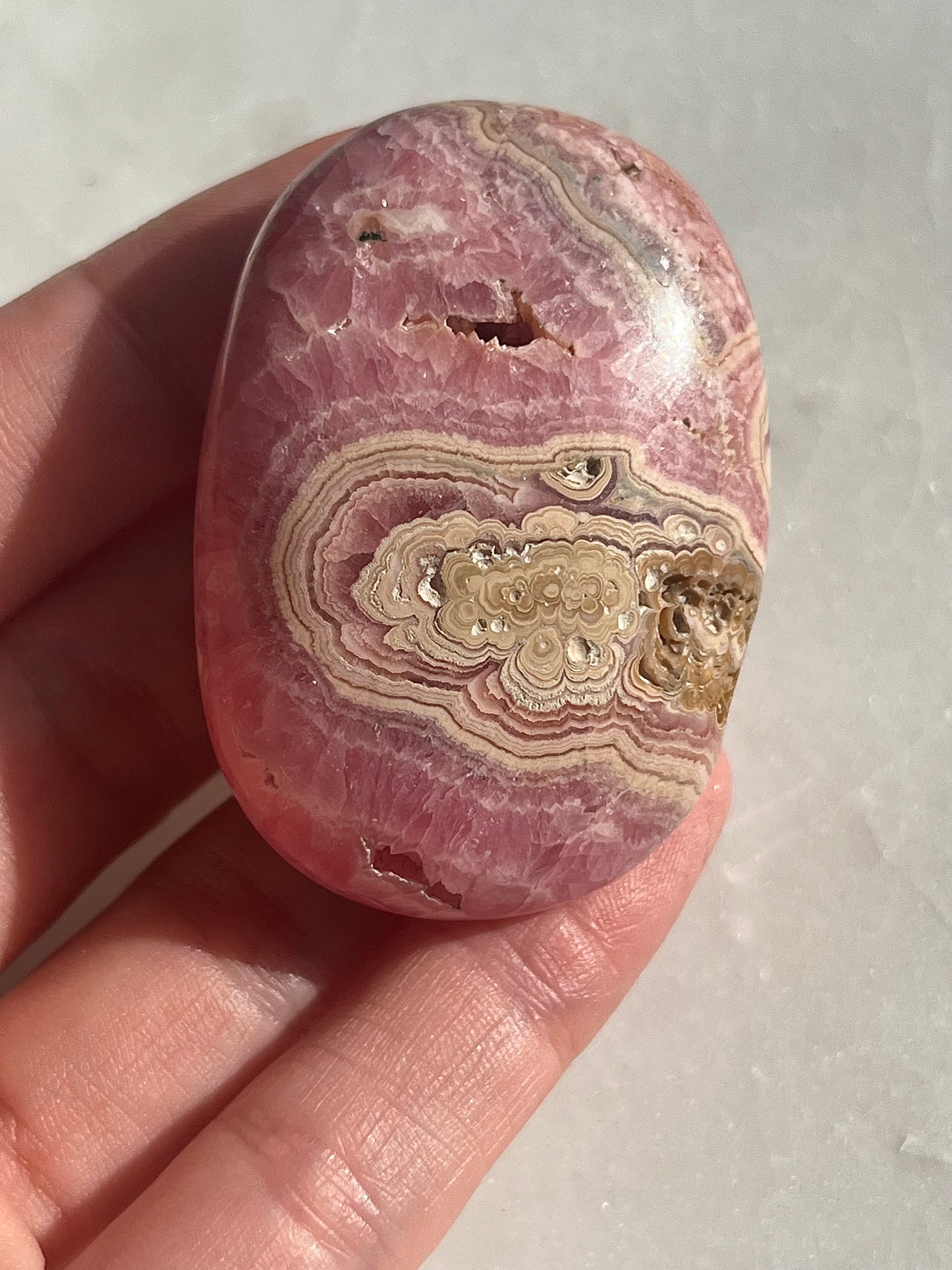 Stalagmitic Rhodochrosite Puffy Palmstone #2