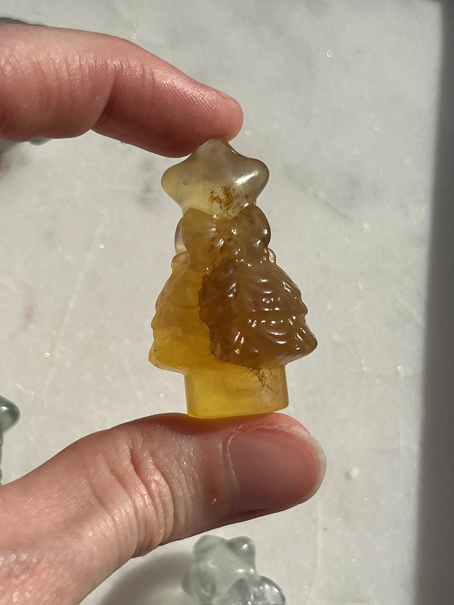 Fluorite Christmas Tree Carving (Intuitively Chosen)