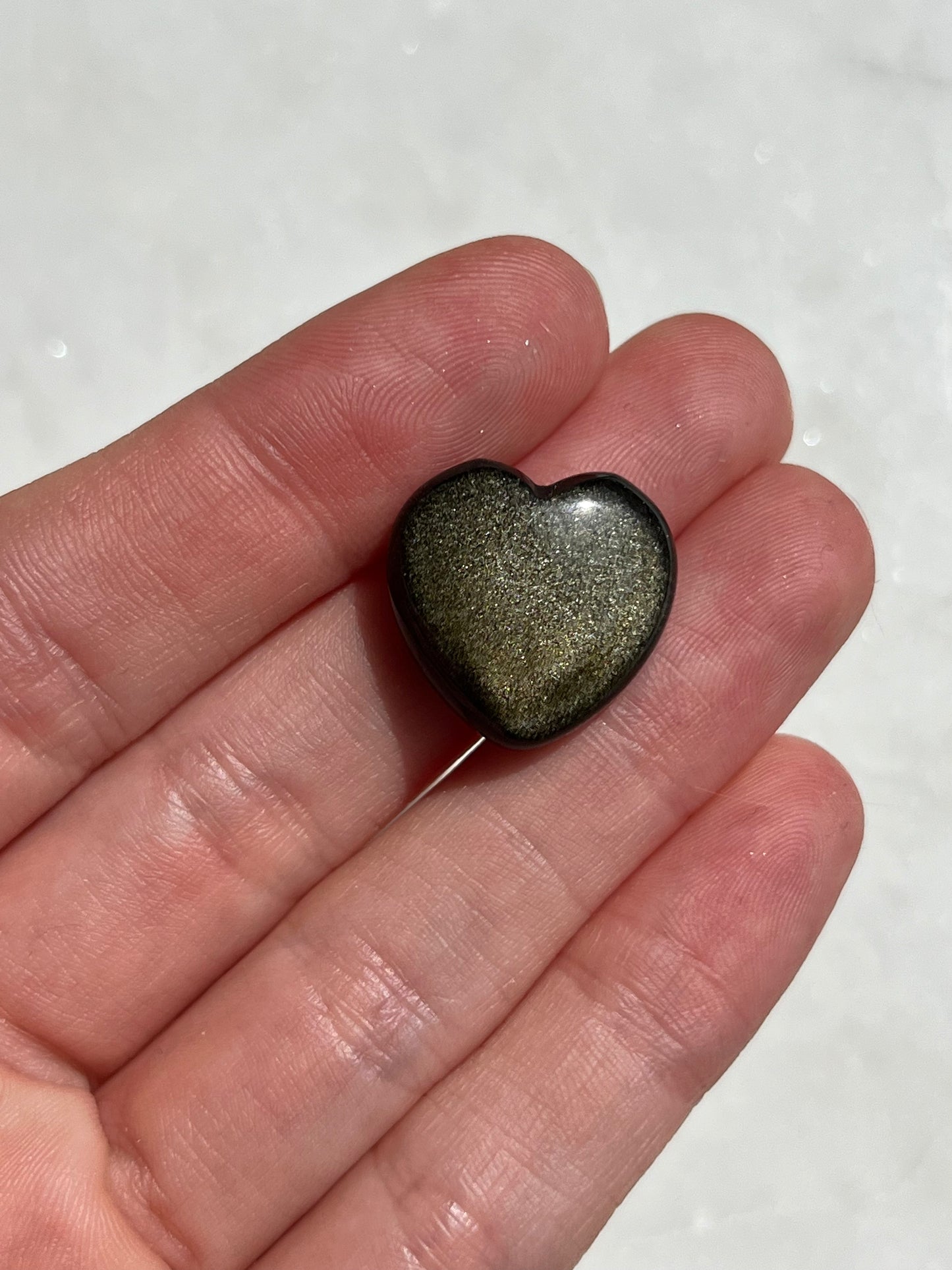 Gold Sheen Obsidian Heart Carving