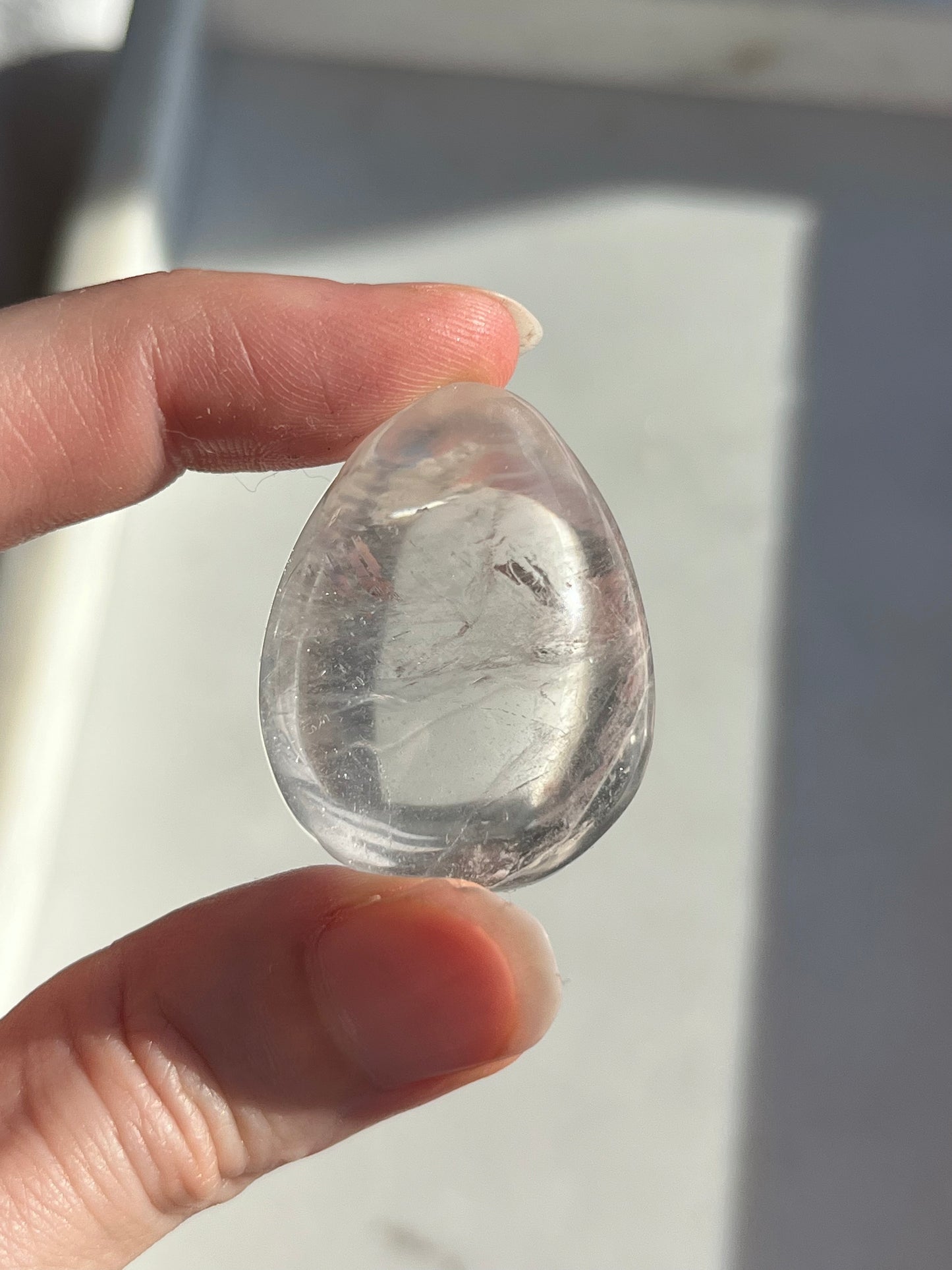 Clear Quartz Egg Carving