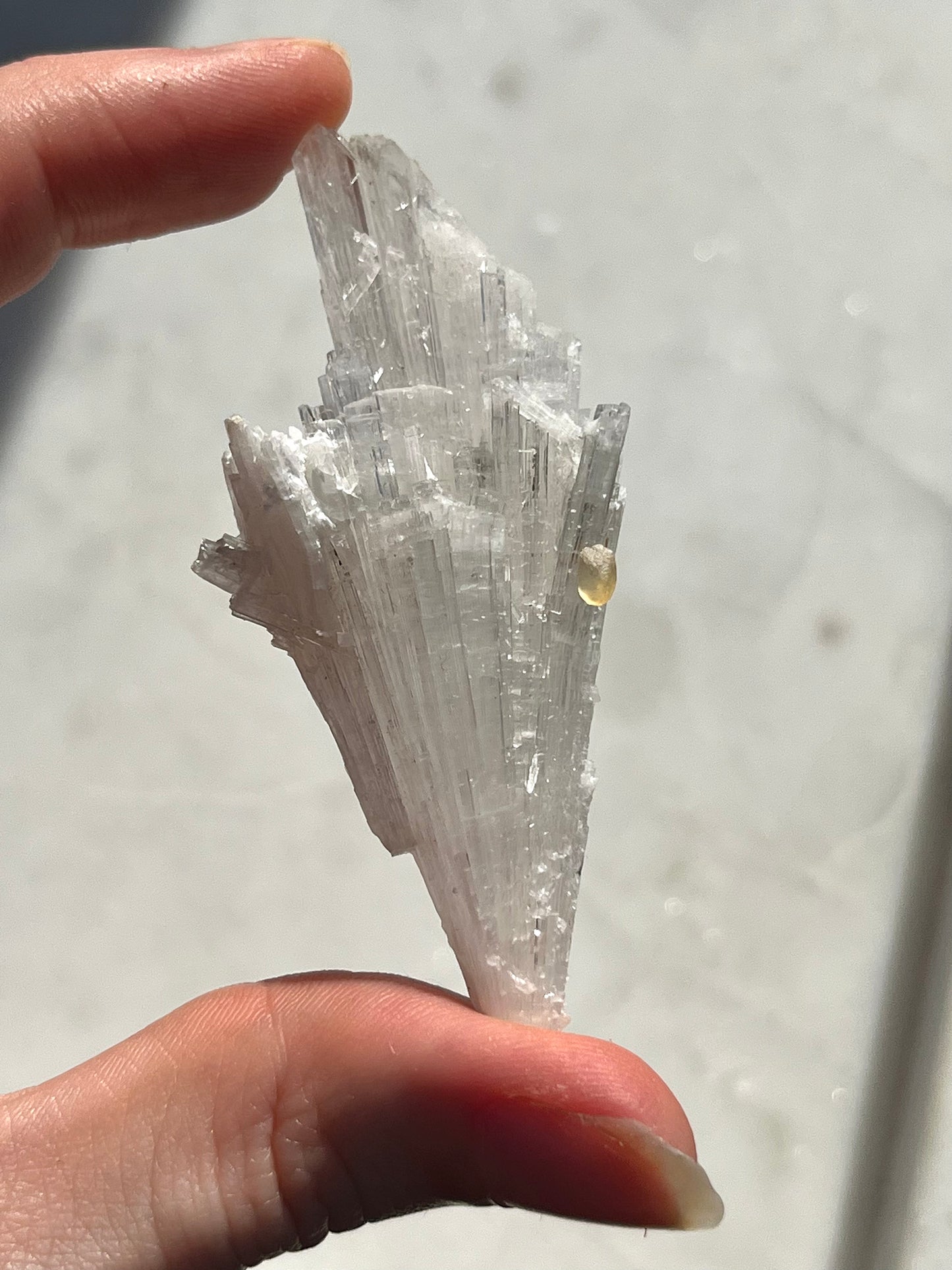 Yellow Rhombohedral Calcite on Scolecite Spray Specimen #SC14
