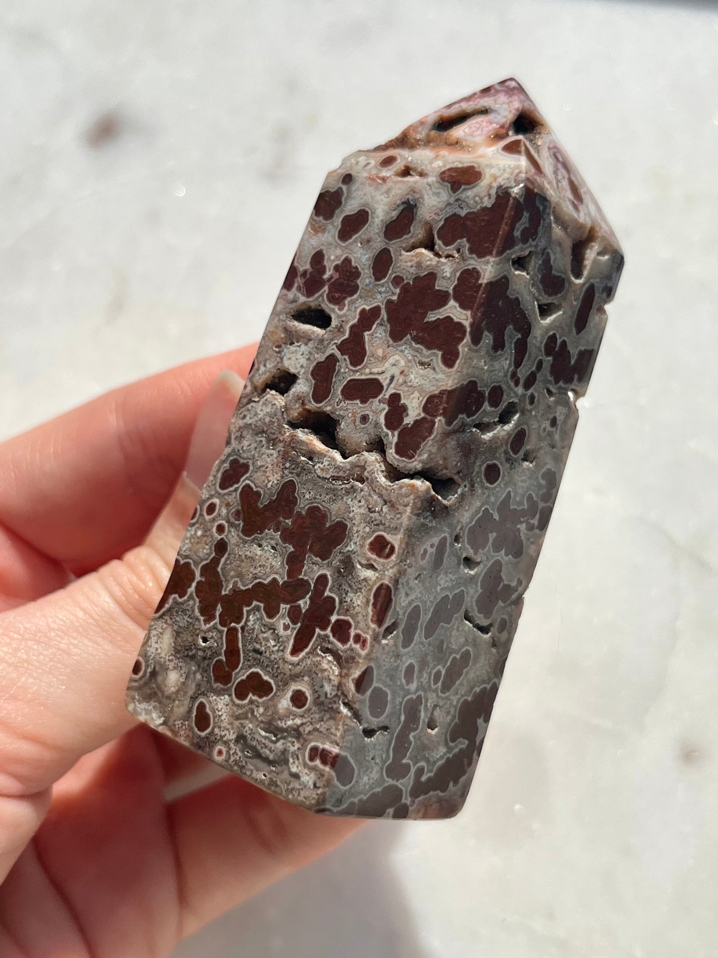 Red Indonesian Orbicular Jasper Tower