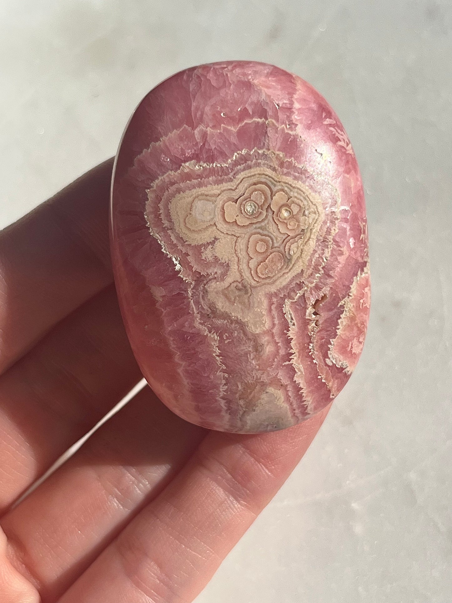 Stalagmitic Rhodochrosite Puffy Palmstone #1