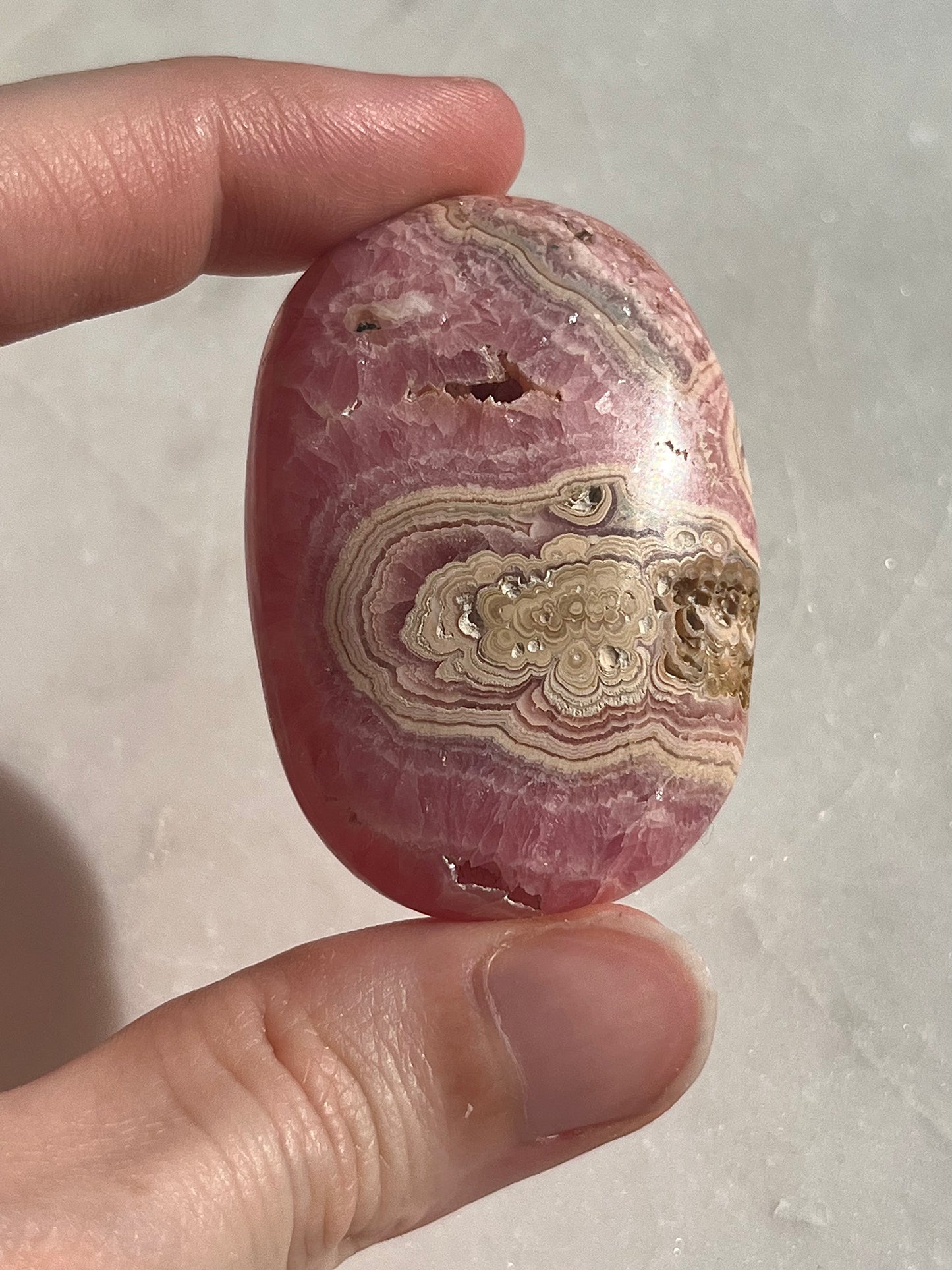 Stalagmitic Rhodochrosite Puffy Palmstone #2