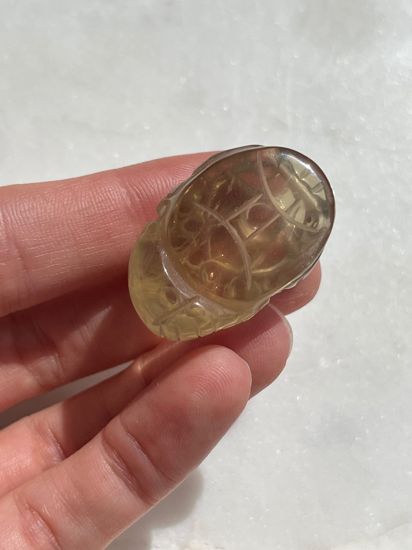 Irradiated Citrine Longgui (Money Toad) Carving