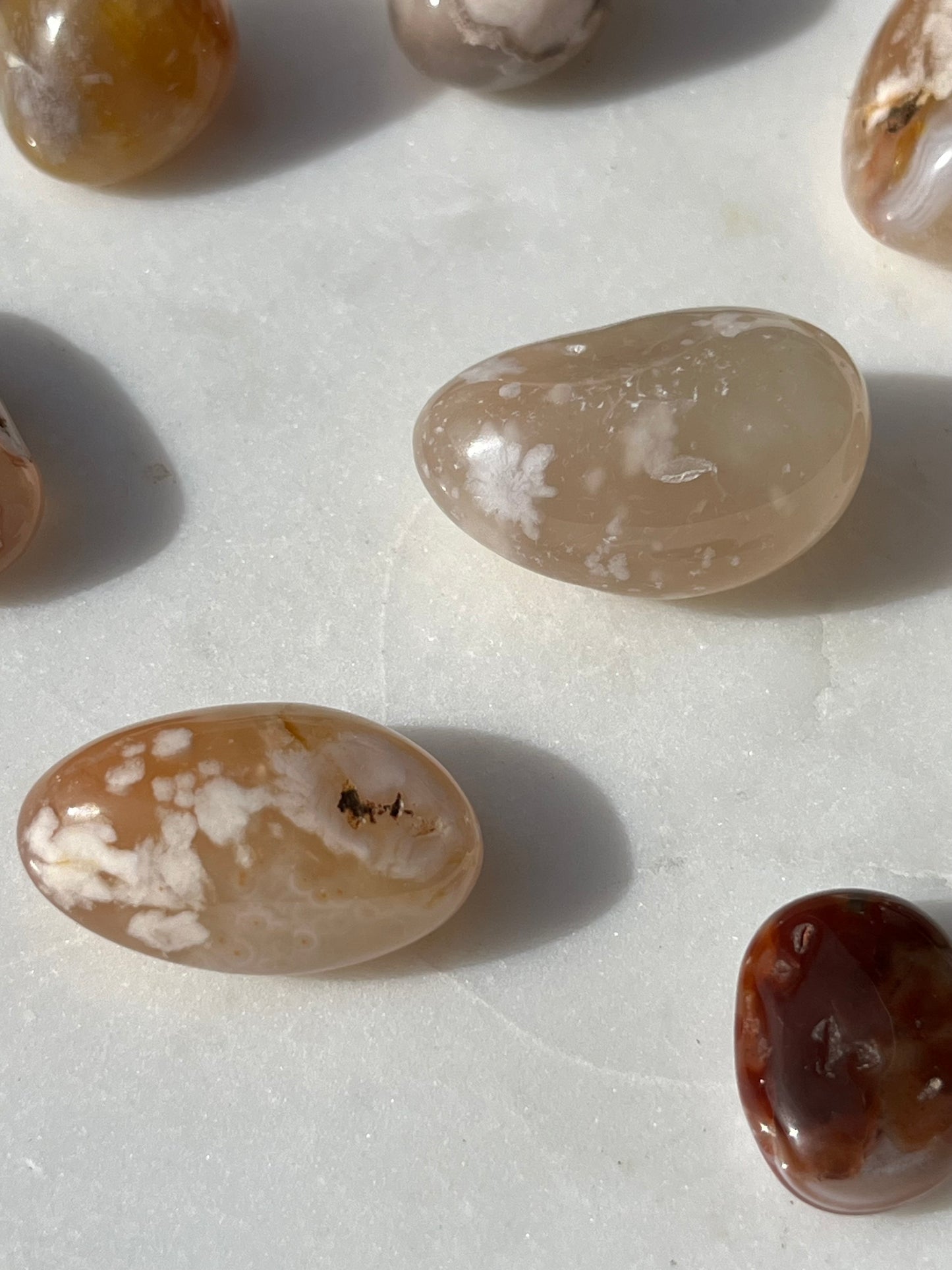 Flower Agate Tumbled Stone