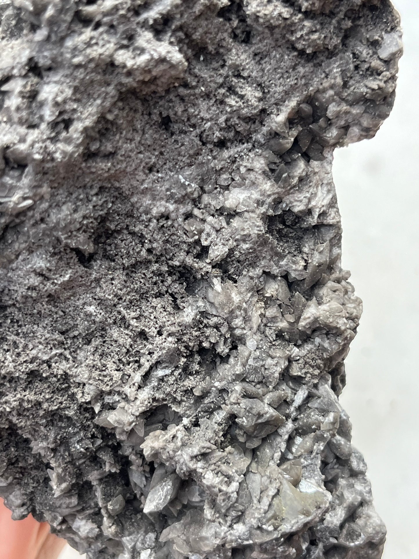 Grey & Pink Hematite Coated Yellow Calcite Specimen