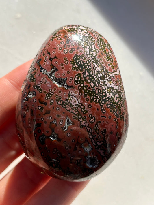 Piedra de palma de jaspe oceánico sin venas #34