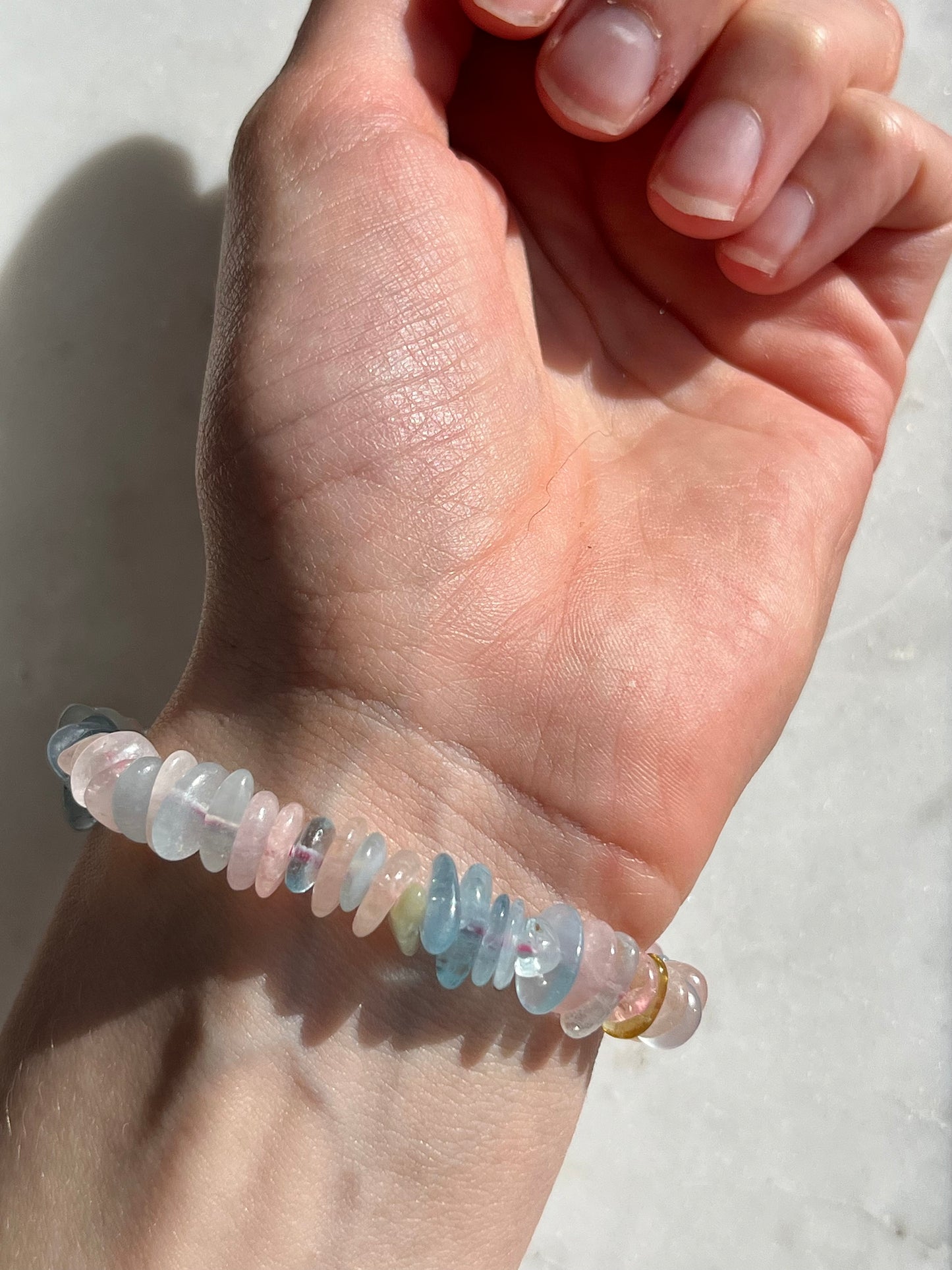 Morganite Smooth Bead Bracelet