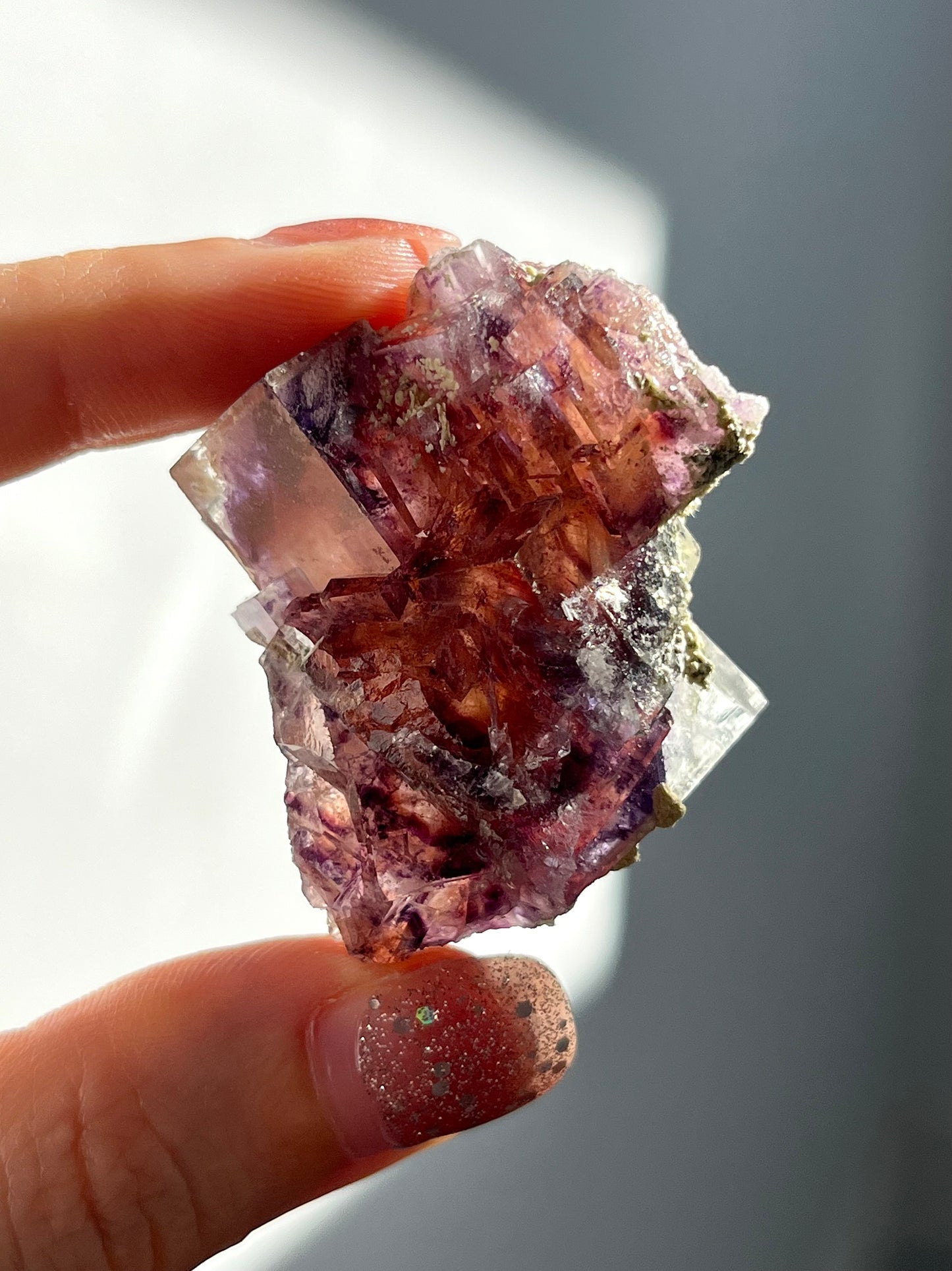 Multicolour Yindu Phantom Fluorite Specimen - some with enhydro bubbles (You Choose)