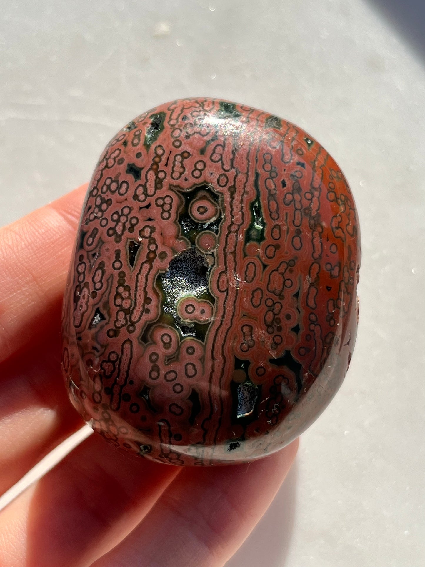 Veinless Ocean Jasper Palmstone #37