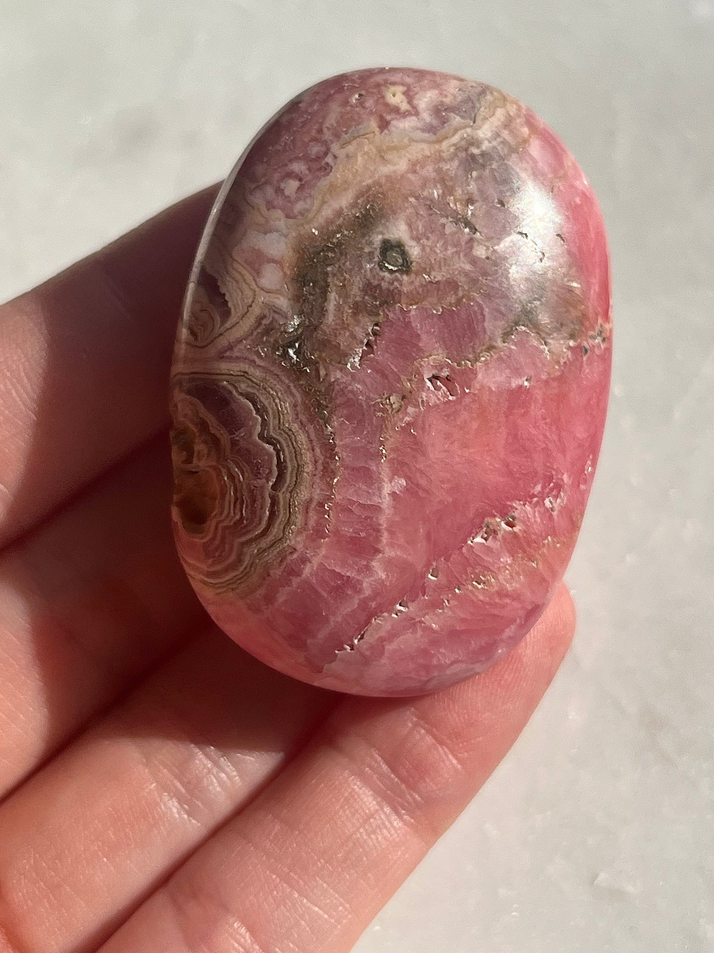 Stalagmitic Rhodochrosite Puffy Palmstone #2