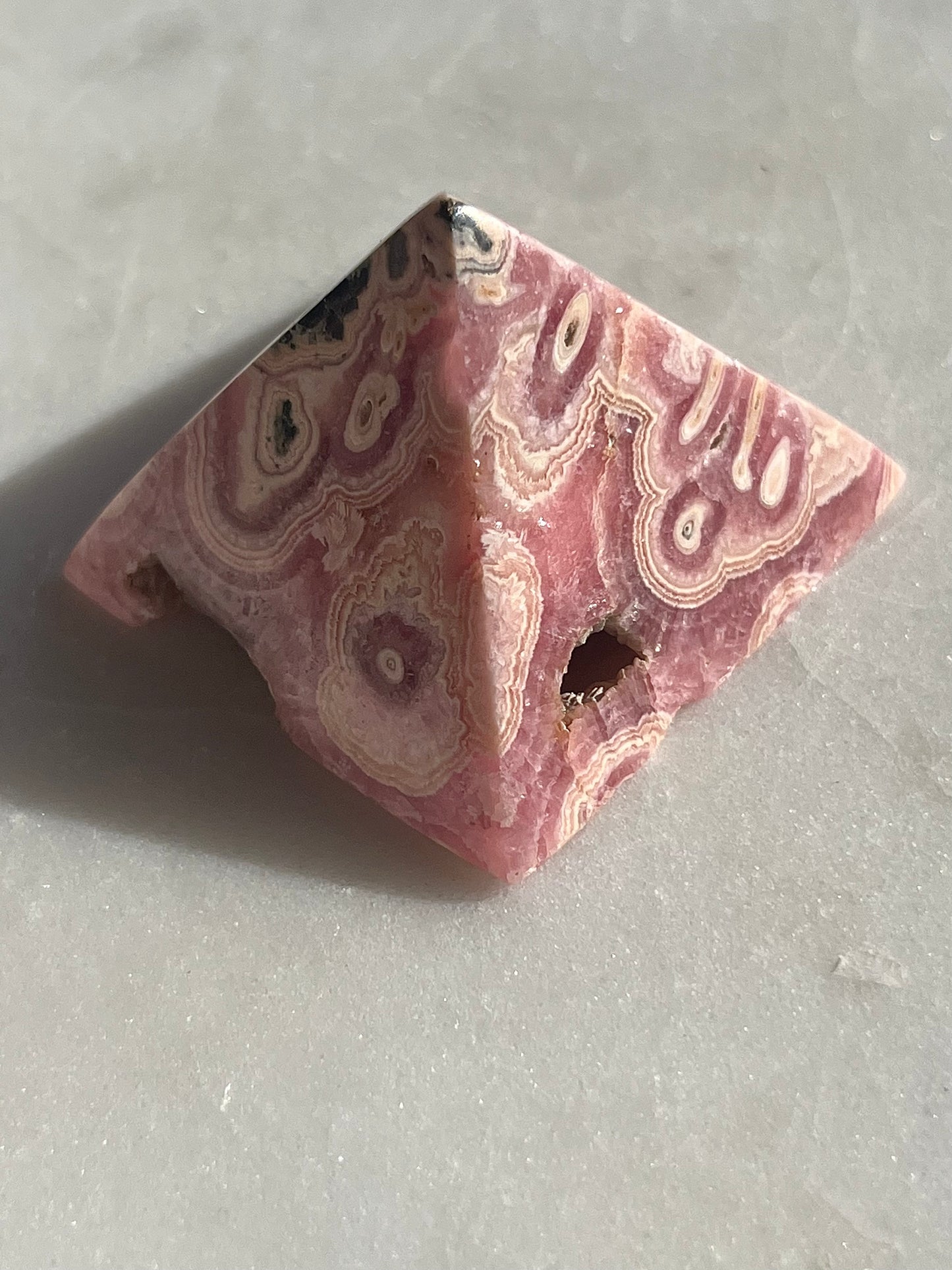 One-of-a-kind Rare Old Stock Rhodochrosite Stalactite Pyramid
