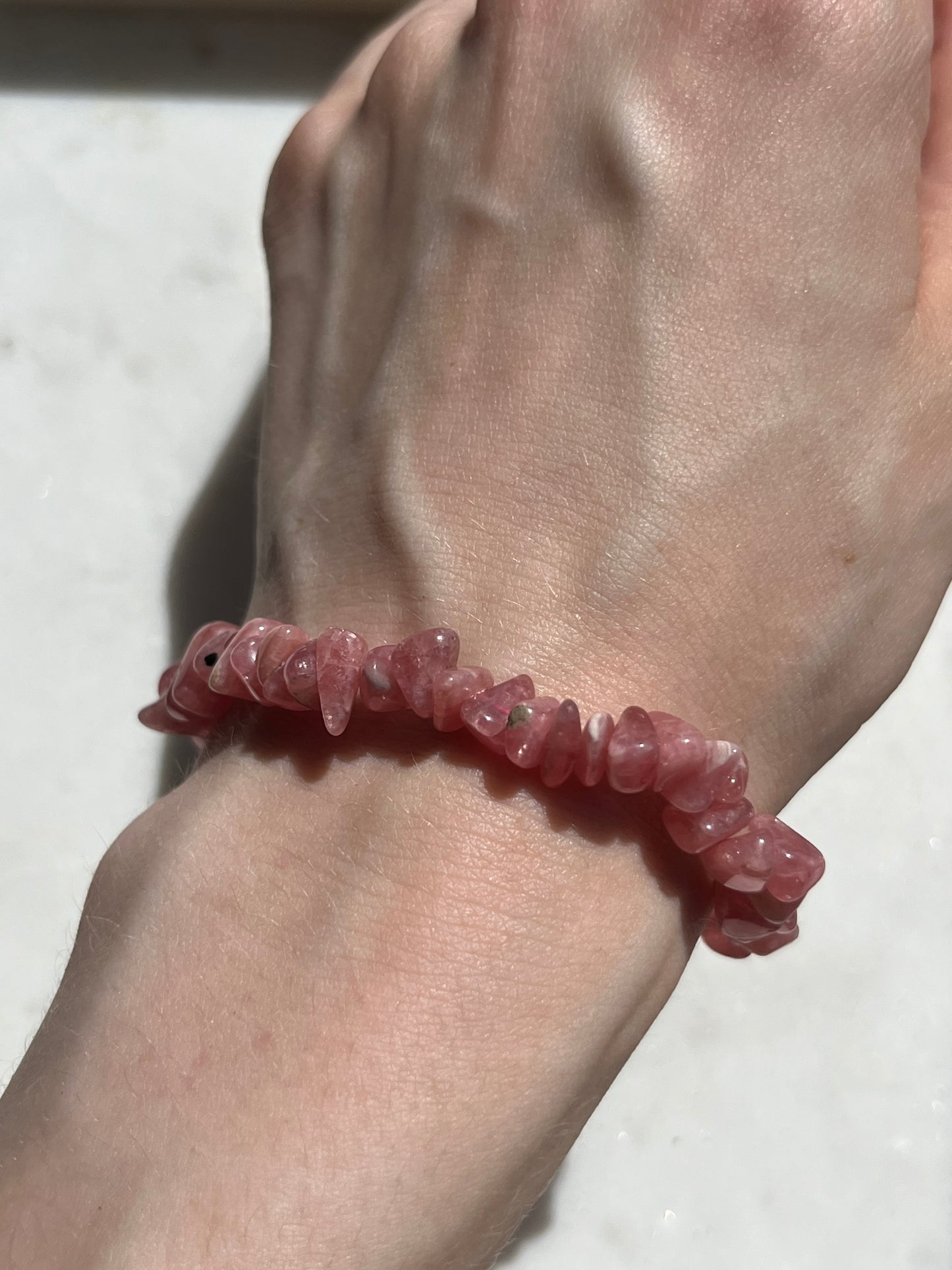 Rhodochrosite Tumbled Bead Bracelet