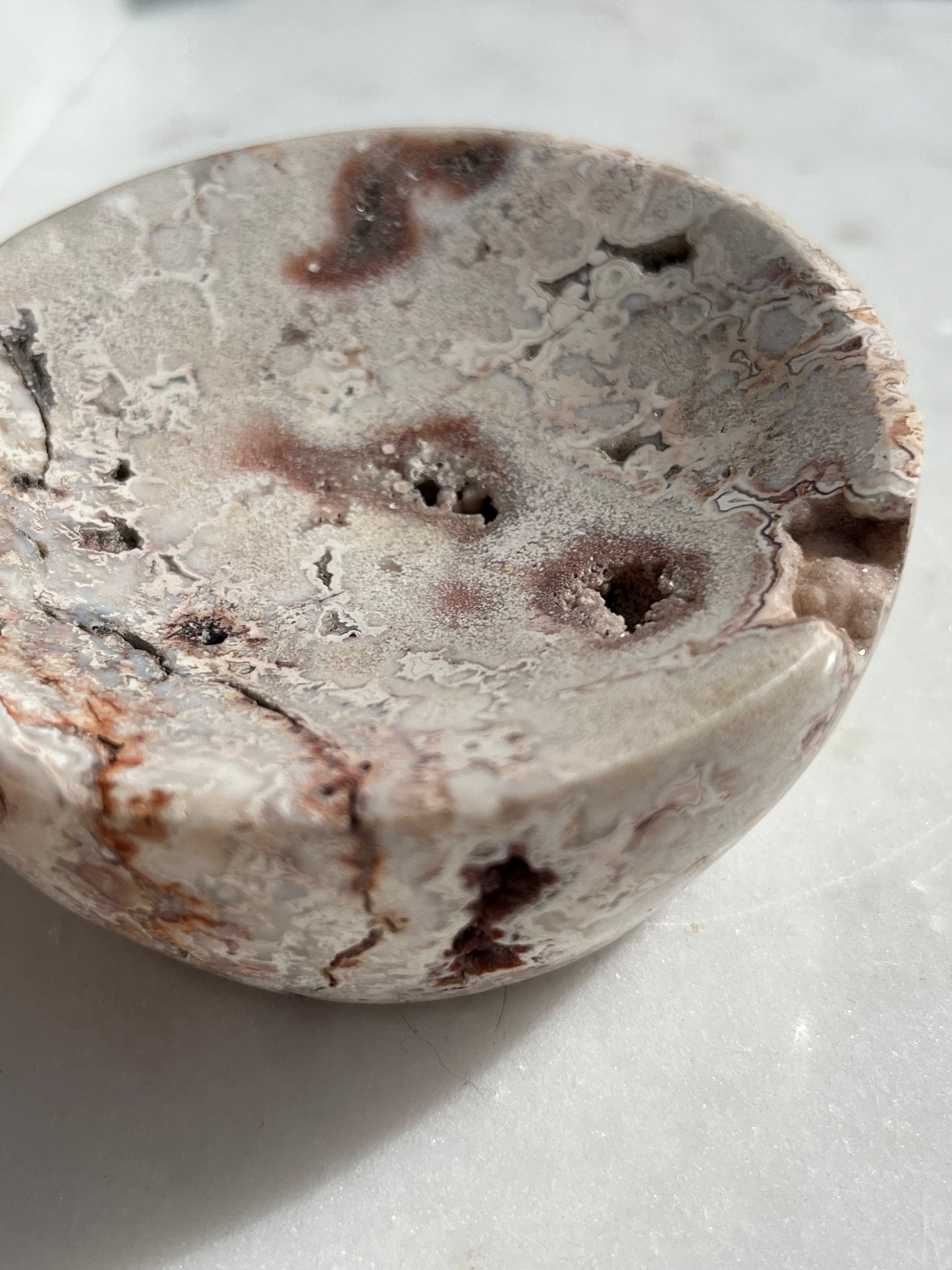 Indonesian Pink Crazy Lace Agate Bowl #D
