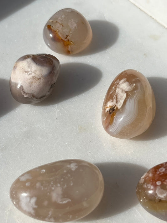 Flower Agate Tumbled Stone