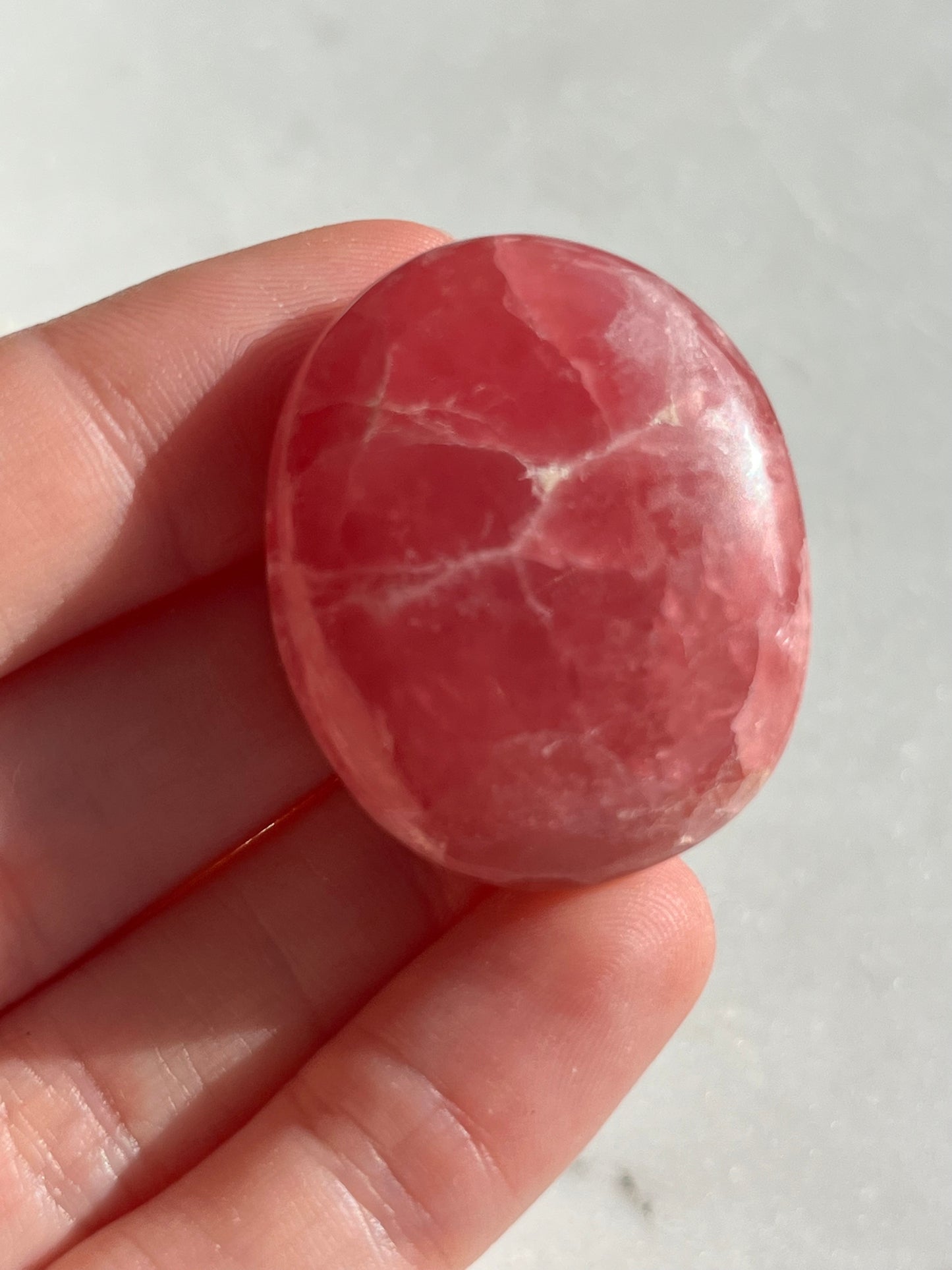 Gemmy Gel Rhodochrosite Palmstone (You Choose)