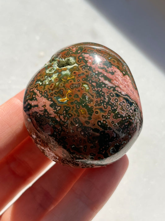 Piedra de palma de jaspe oceánico sin venas #21