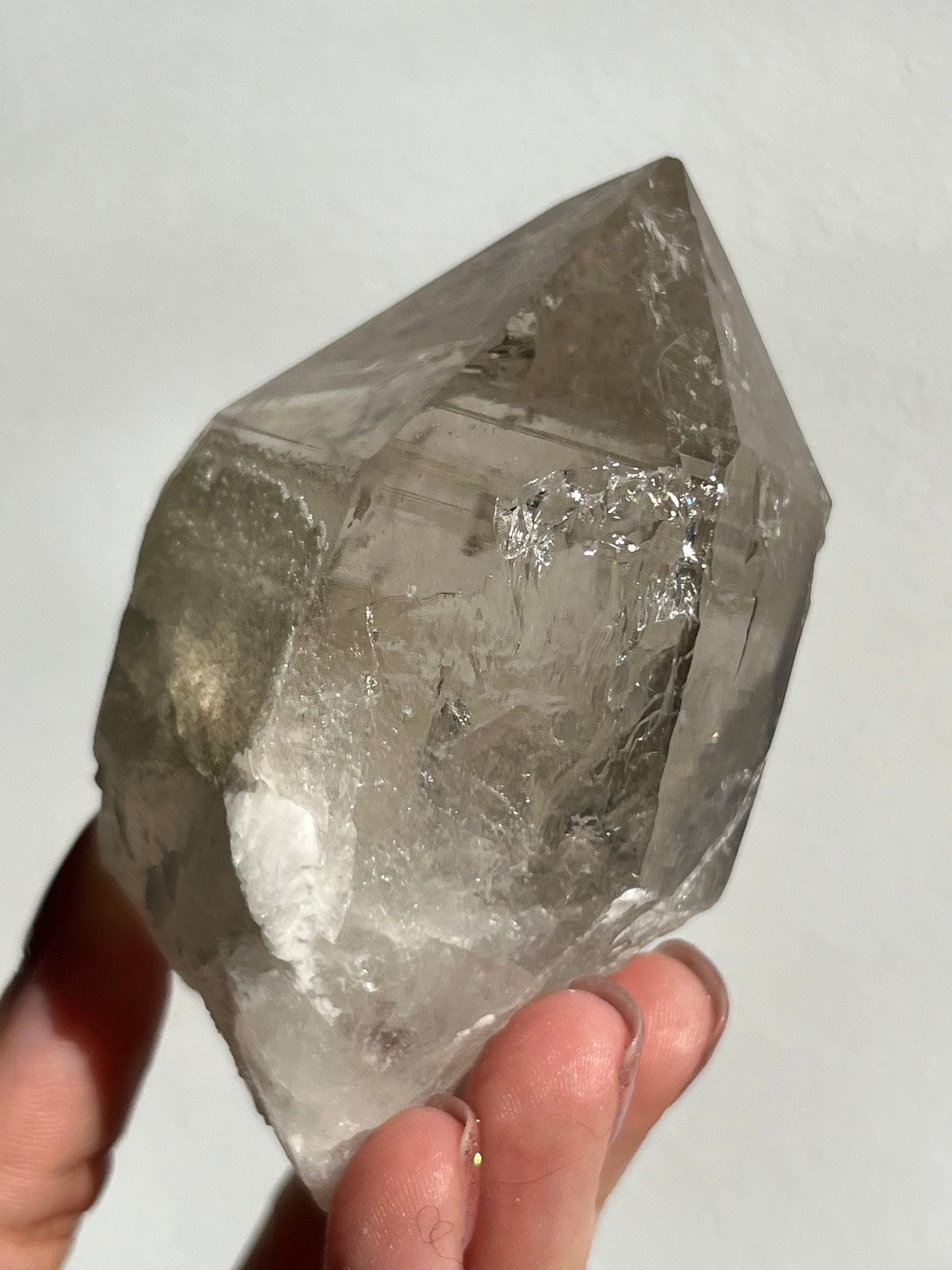 Druzy Quartz Coated Himalayan Smokey Quartz Chunky Point #12