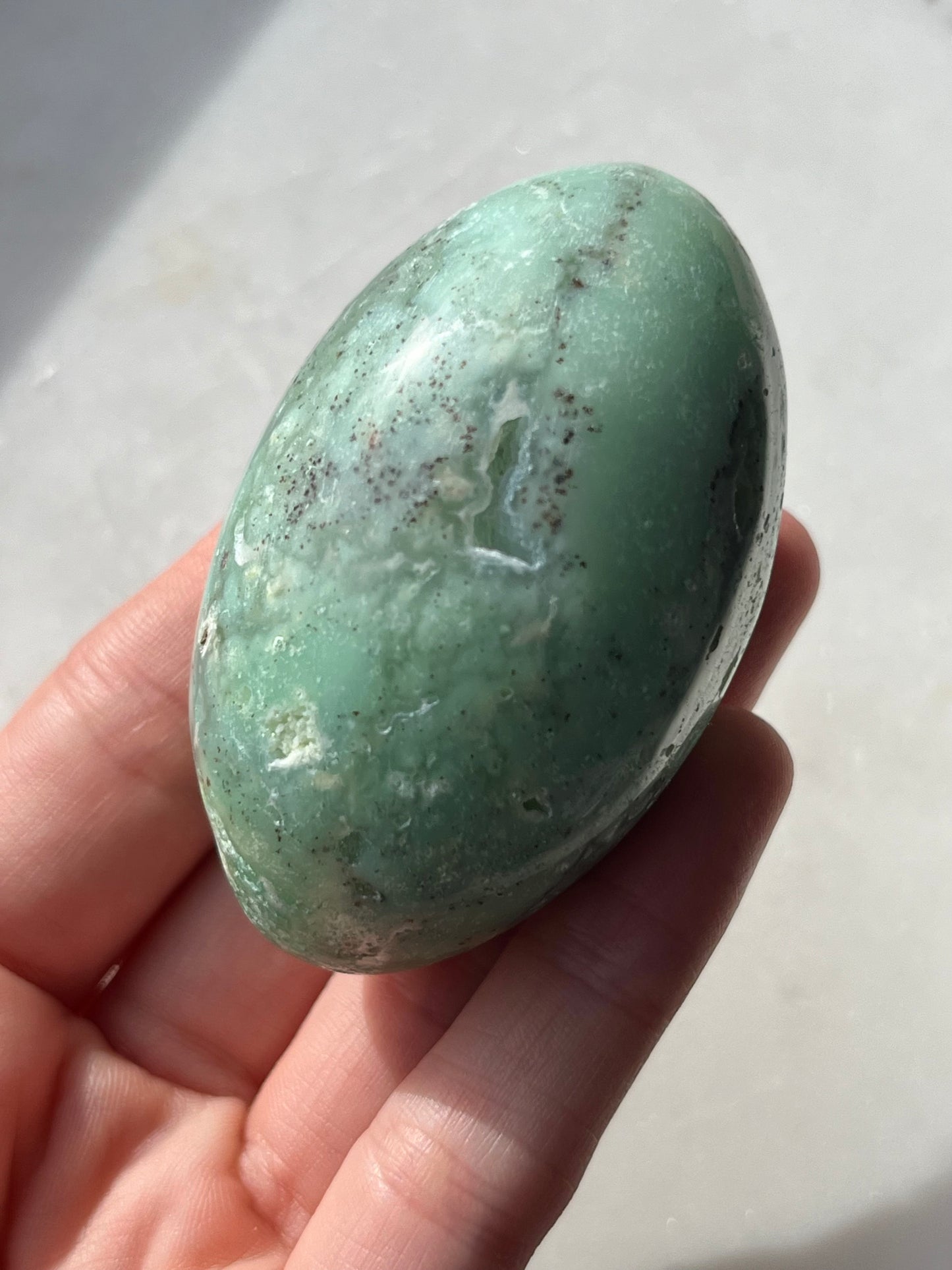 Indonesian Chrysoprase w/Dendritic Inclusions Shiva