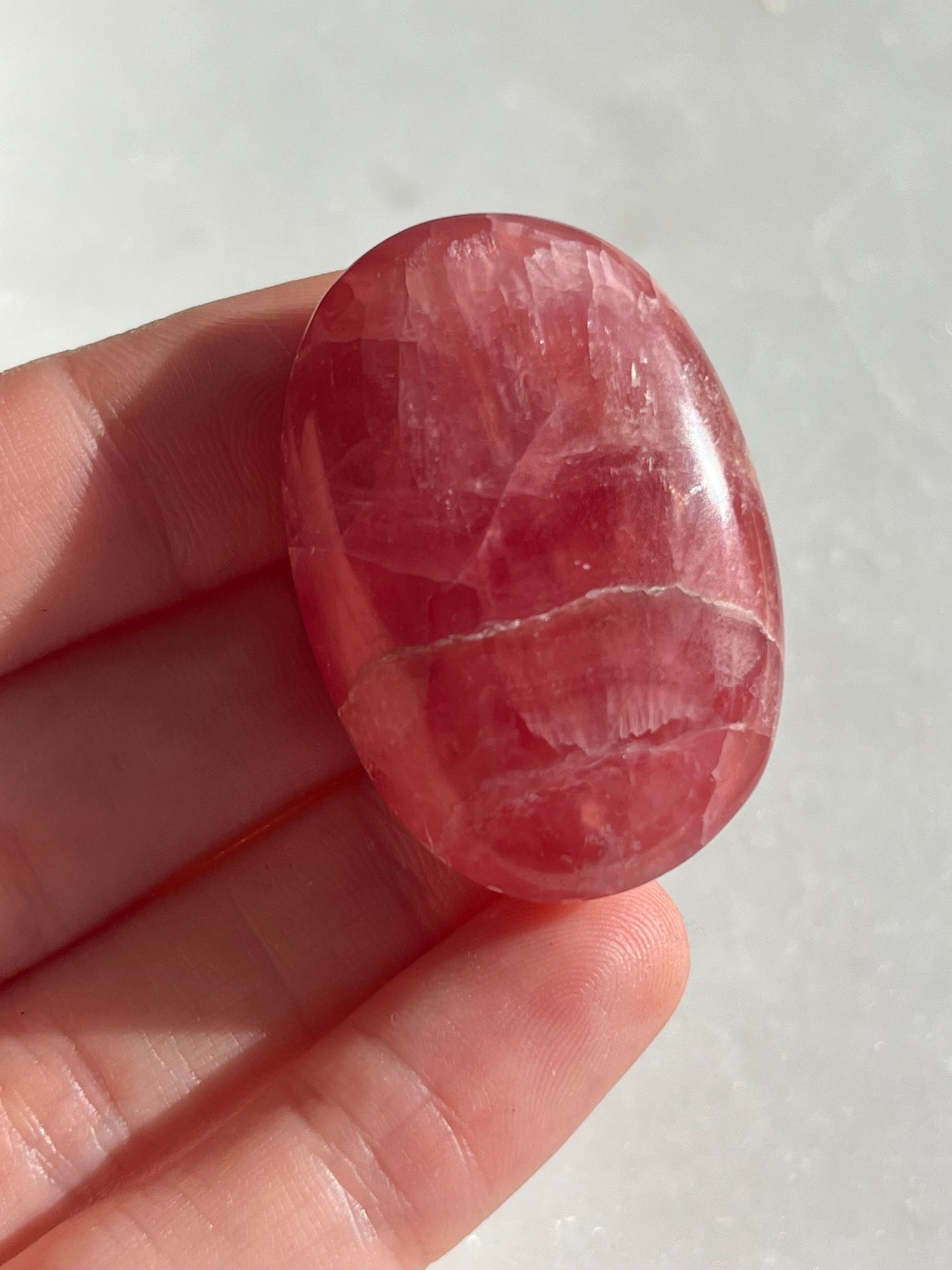 Gemmy Gel Rhodochrosite Palmstone (You Choose)