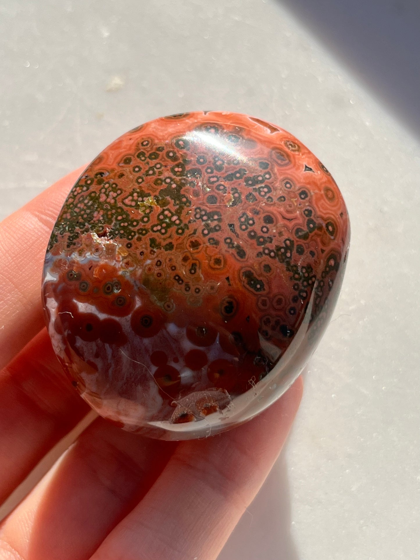 Veinless Ocean Jasper Palmstone #44