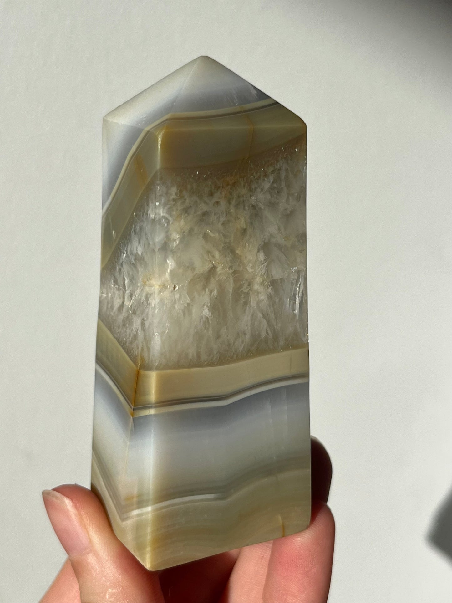 Coffee Banded Agate & Hematoid Quartz Tower #5