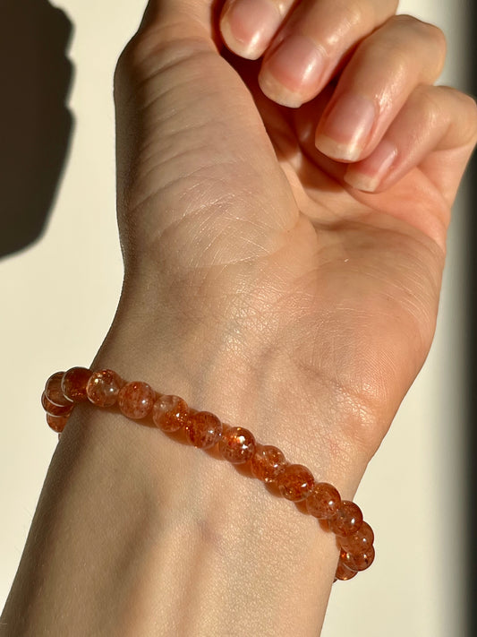 Pulsera de cuentas de 5 mm con piedra solar de Tanzania