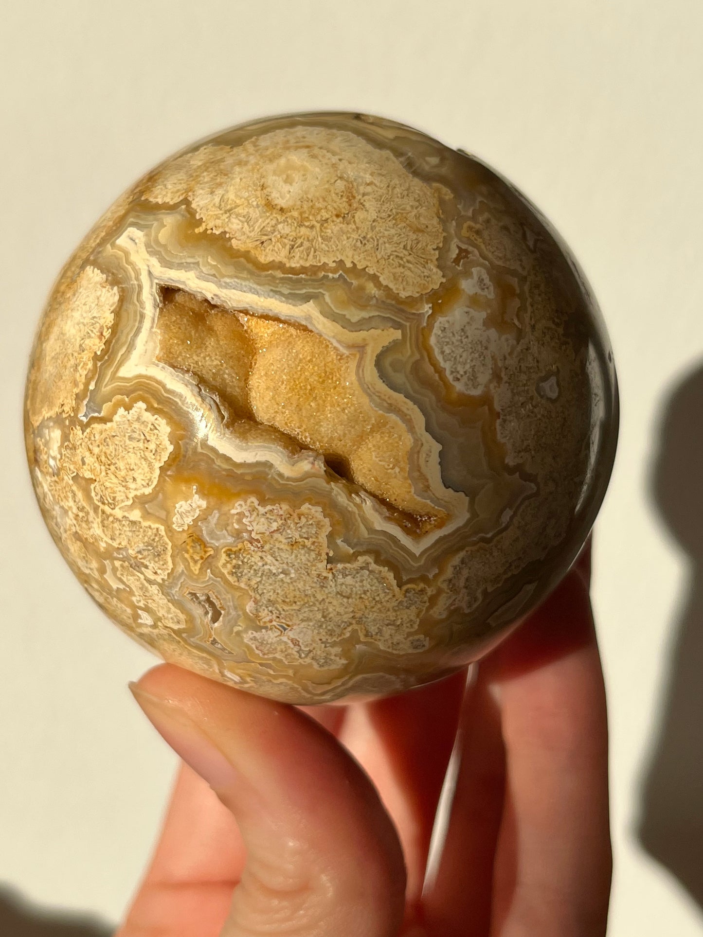 Indonesian Golden Crazy Lace Agate Sphere #3