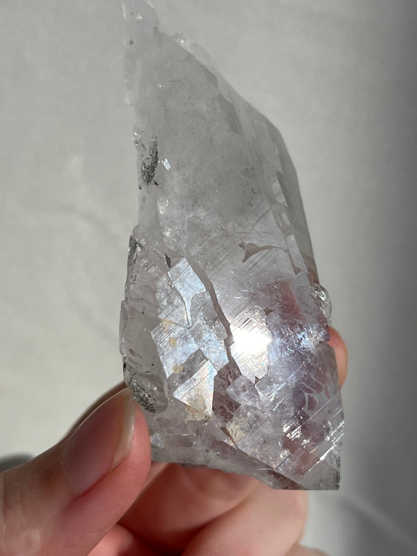 Etched Elestial Himalayan Quartz w/Raised Record Keeper Features, Natural Aura Coating & Sparkly Anatase #7