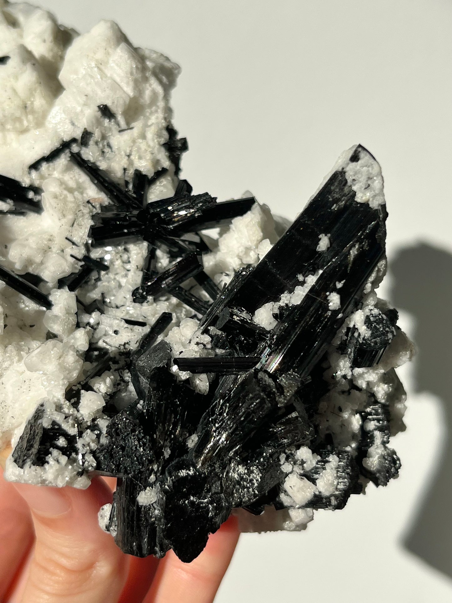 Schorl Black Tourmaline in Feldspar Specimen