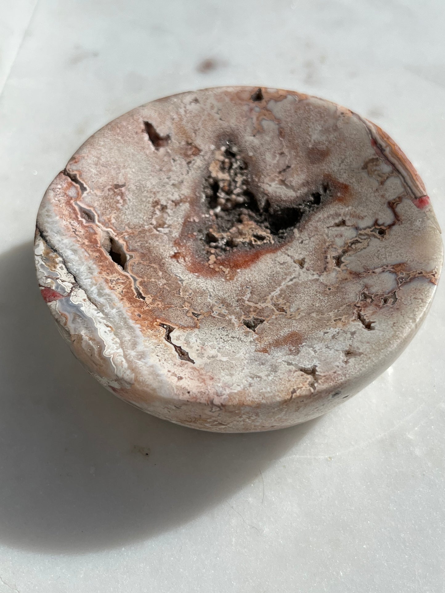 Indonesian Pink Crazy Lace Agate Bowl #B
