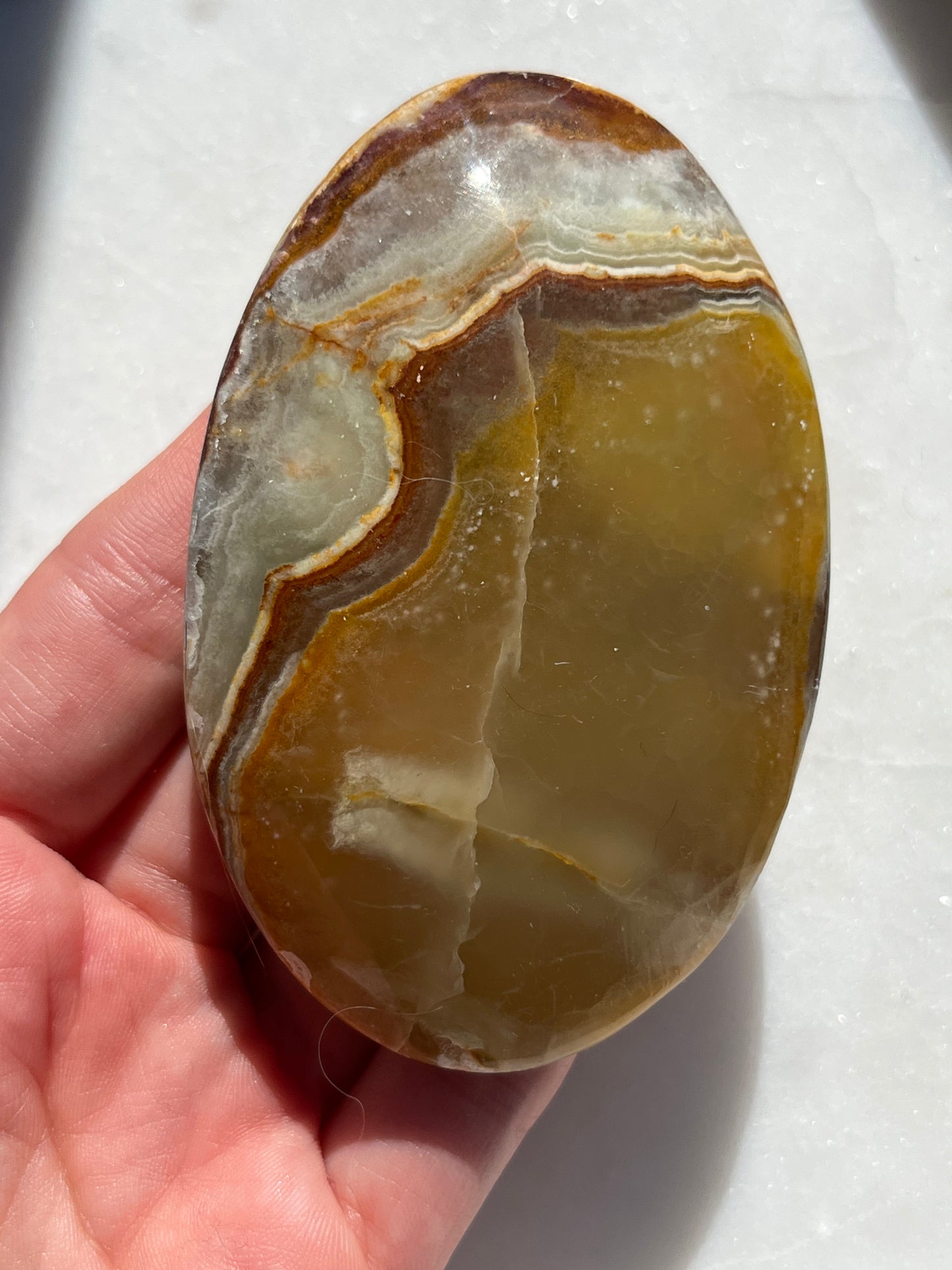 Pakistani Green Onyx Palmstone