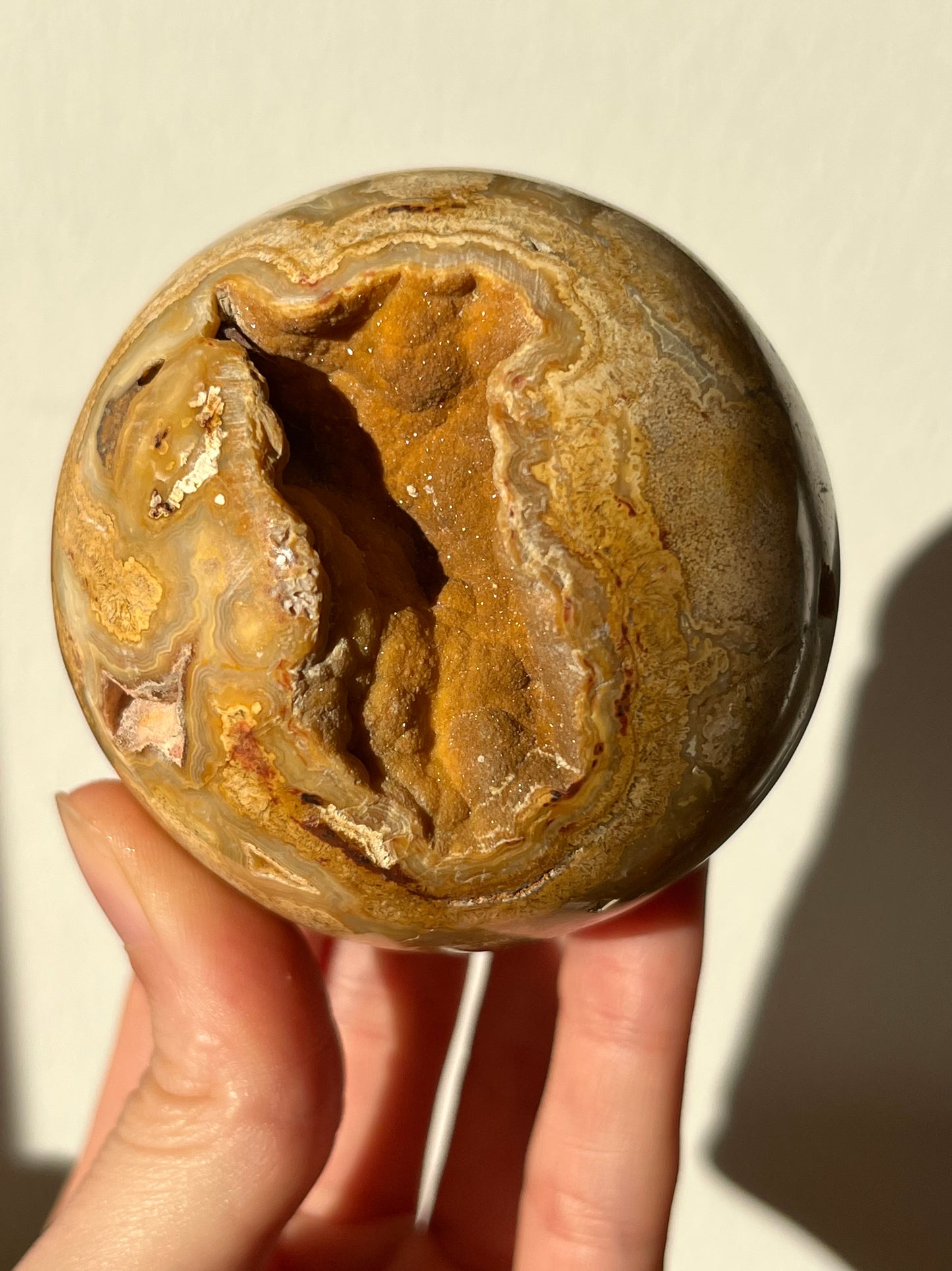 Indonesian Golden Crazy Lace Agate Sphere #3