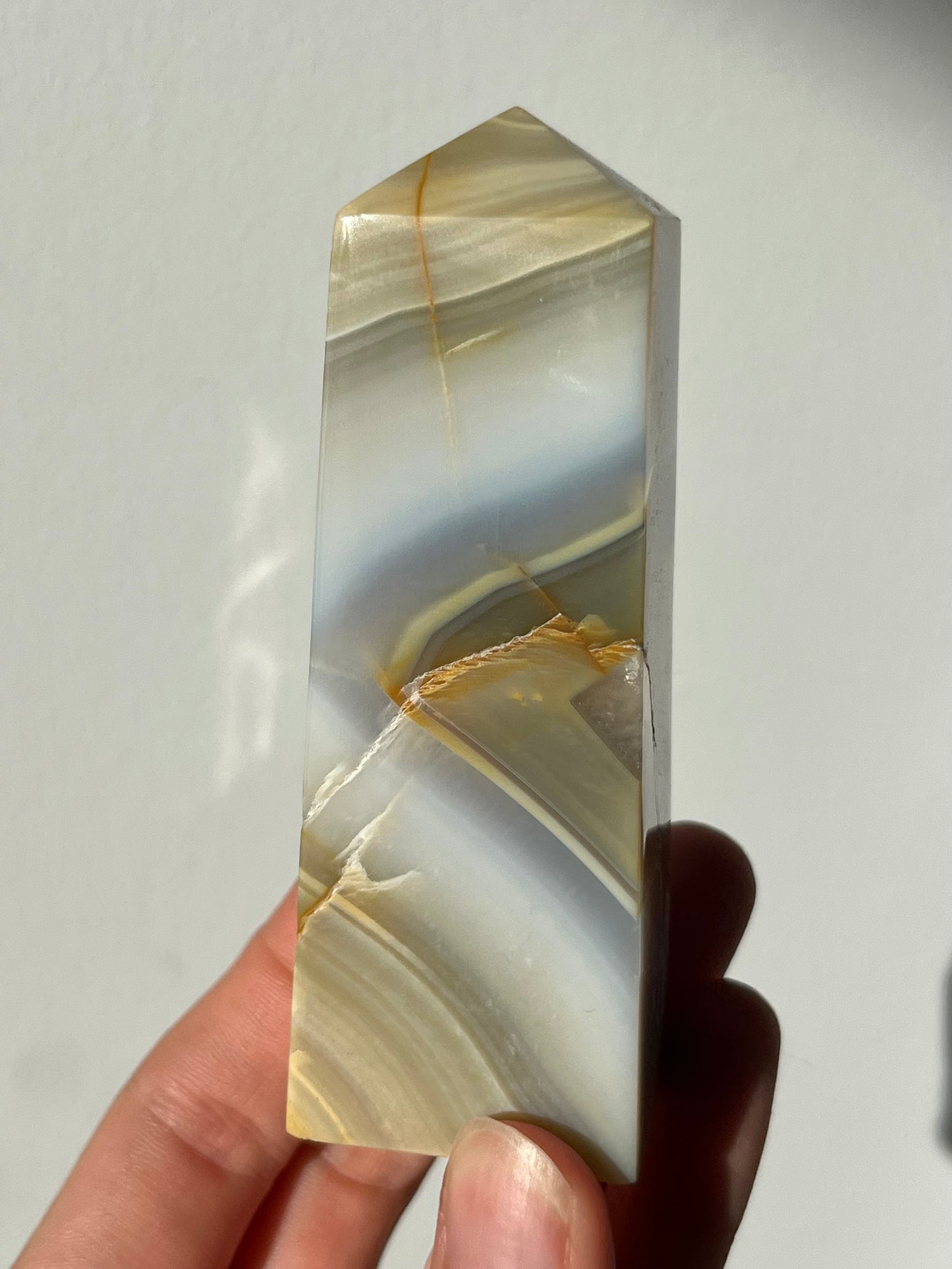 Coffee Banded Agate & Hematoid Quartz Tower #4