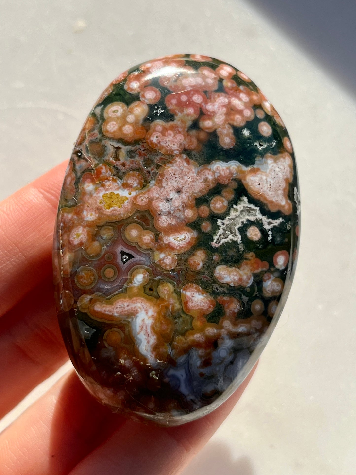 Veinless Ocean Jasper Palmstone #45
