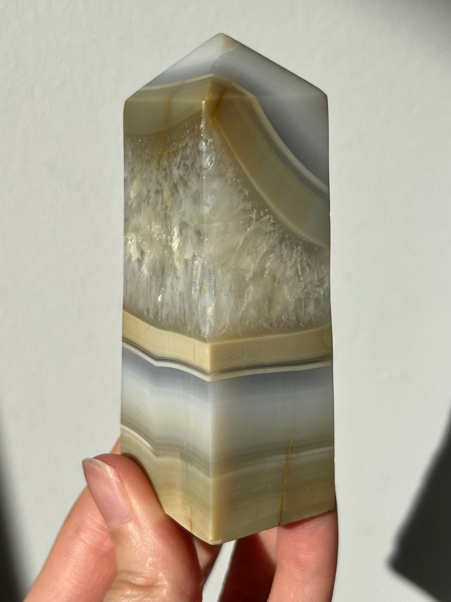 Coffee Banded Agate & Hematoid Quartz Tower #5