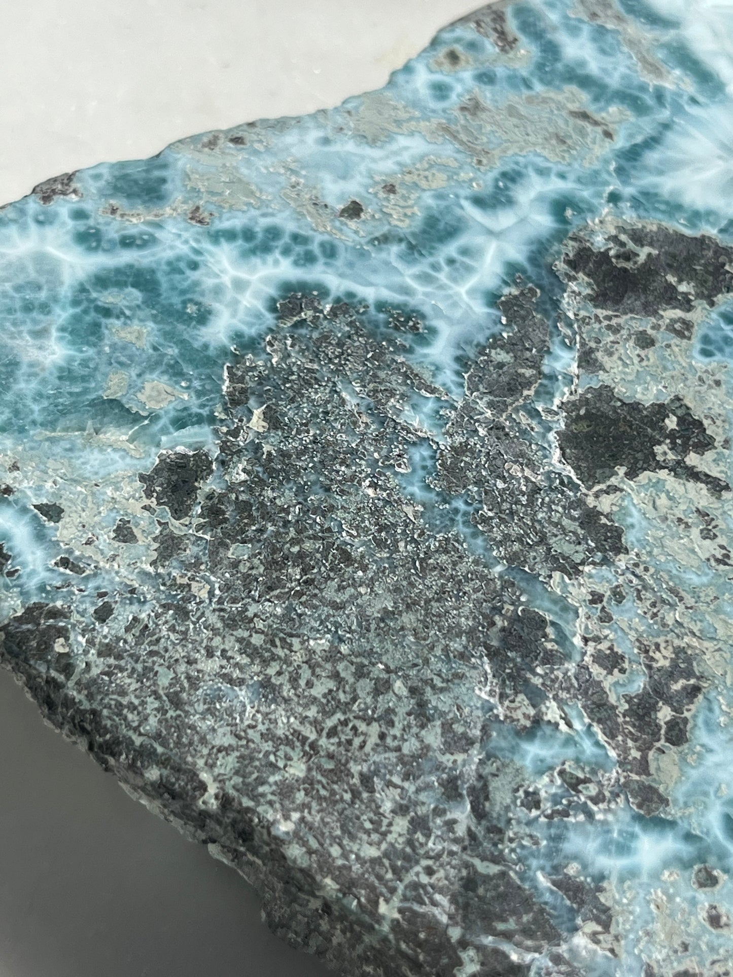 Larimar Semi Polished Slab w/Raw Edge #3