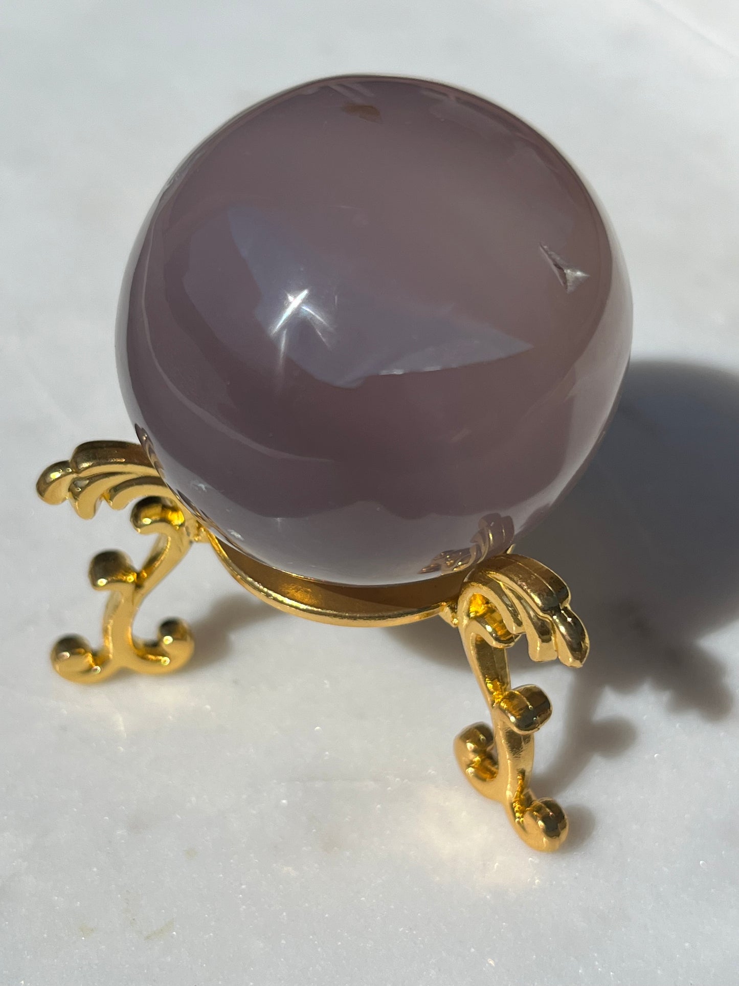 One-of-a-Kind Native Copper & Chrysocolla in Purple Chalcedony Sphere & Stand