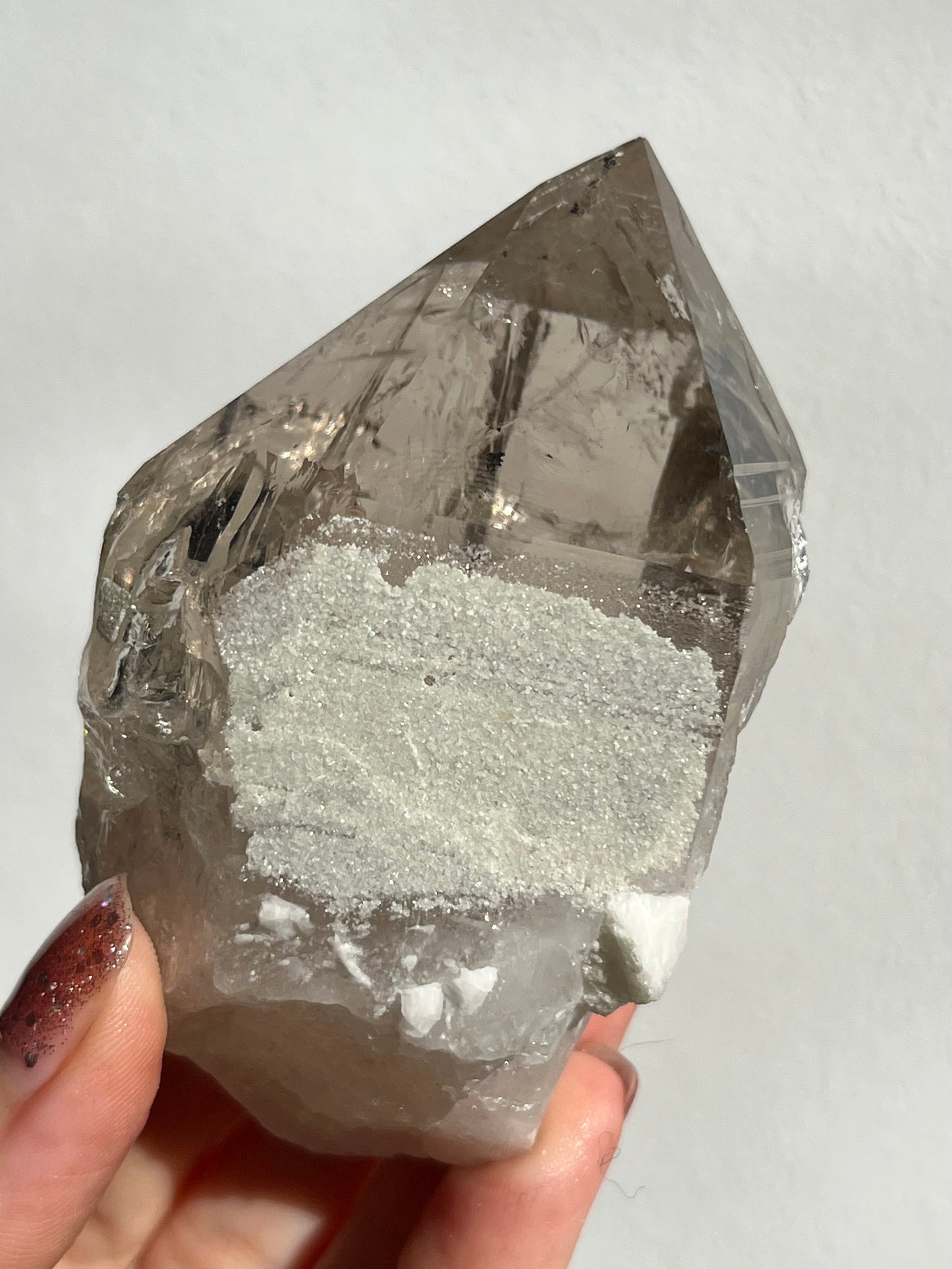 Druzy Quartz Coated Himalayan Smokey Quartz Chunky Point #12