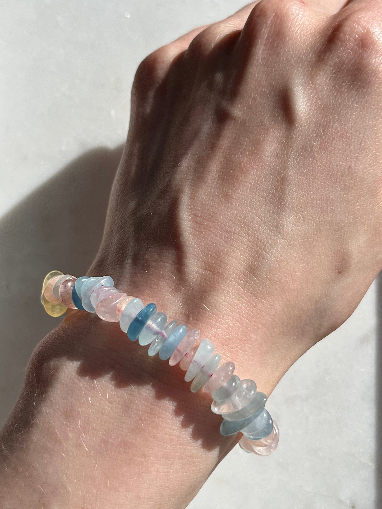 Morganite Smooth Bead Bracelet